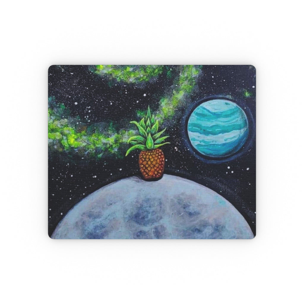 Pineapple Planet Mouse Pad — Space Art Rectangular Desk Mat