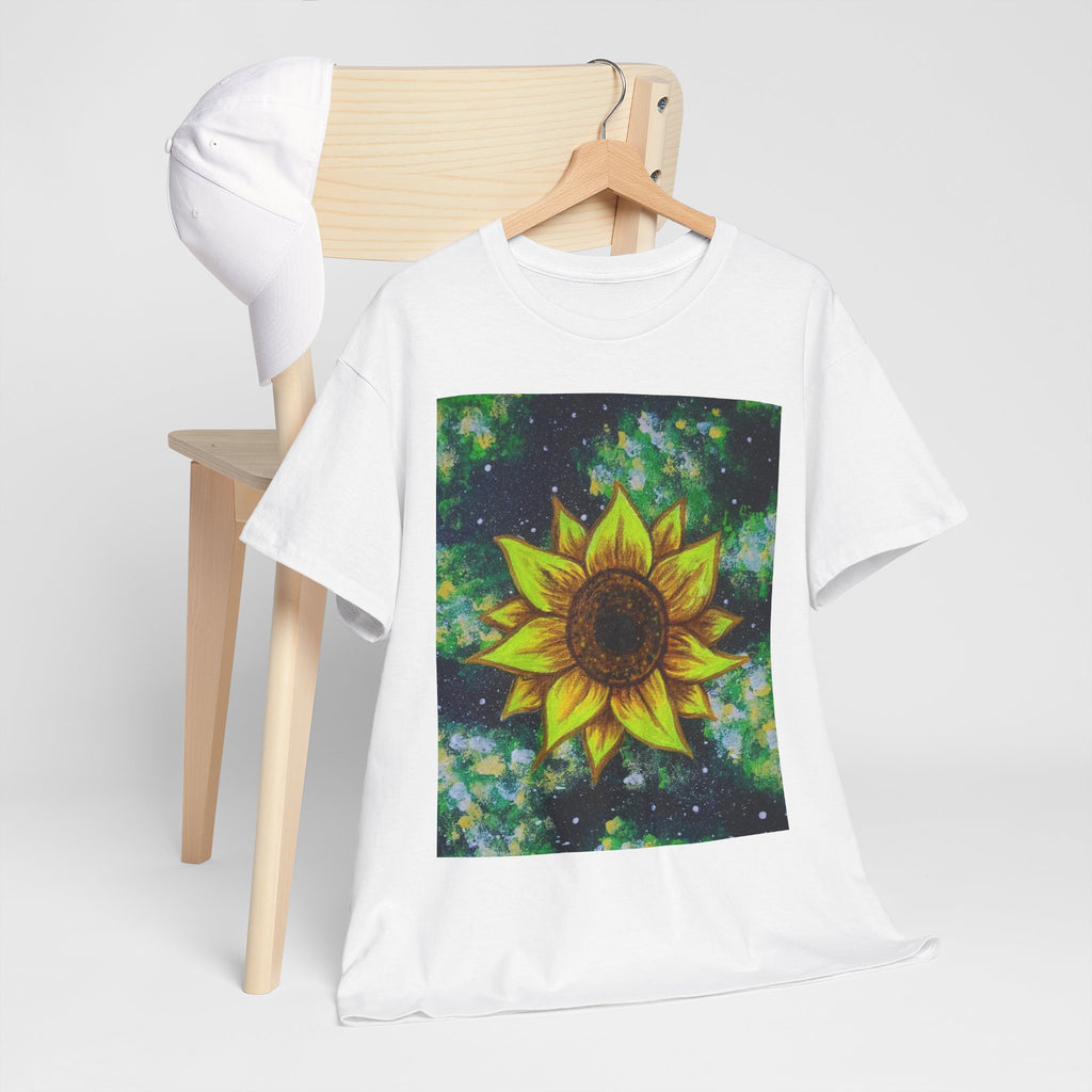 Sunflower Galaxy Tee — Bright Yellow Sunflower Graphic T-Shirt