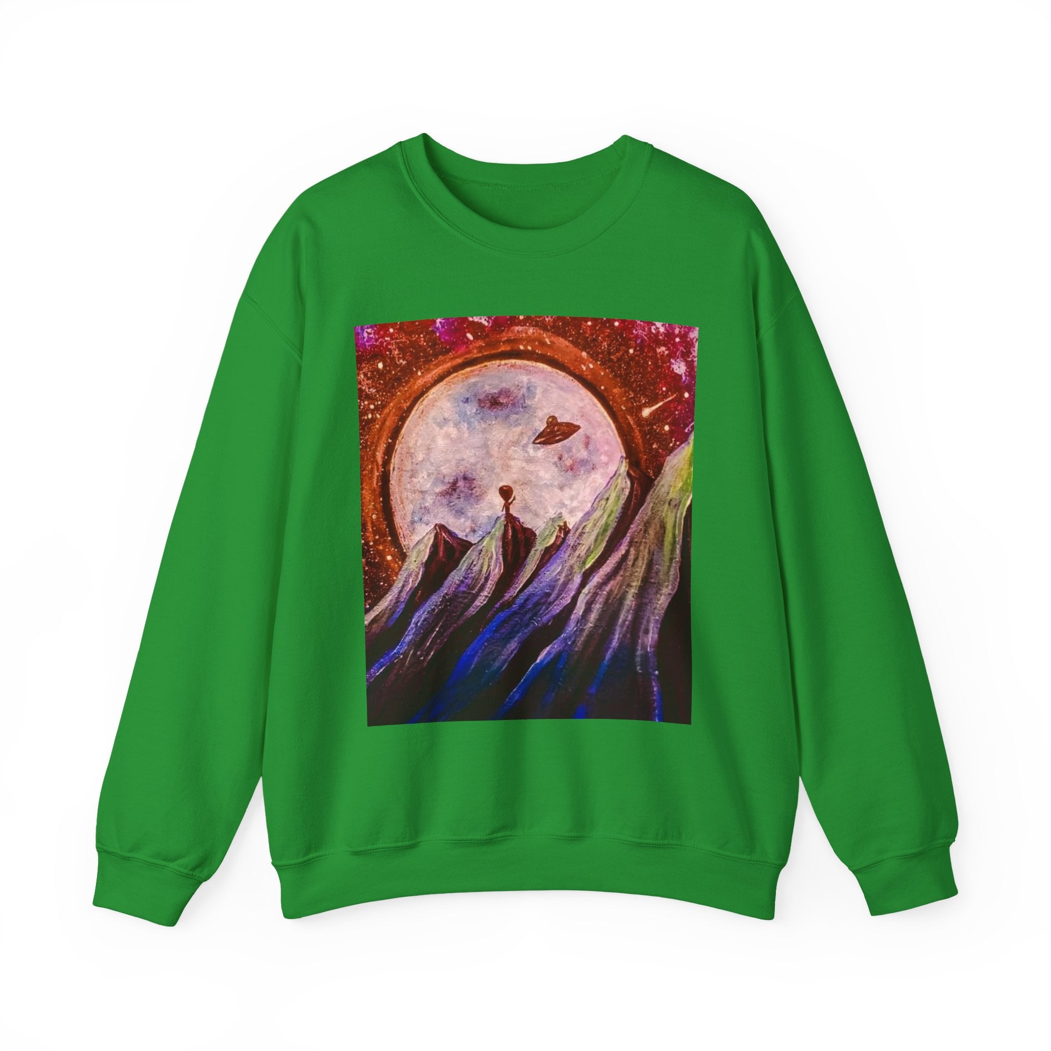 Cosmic Adventure Crewneck Sweatshirt - Unisex Heavy Blend, Galaxy Art, Starry Night Fashion, Space Lover Gift, Cozy Casual Wear