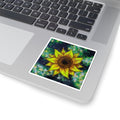 Sunflower Kiss-Cut Sticker — Bright Floral Laptop Decal