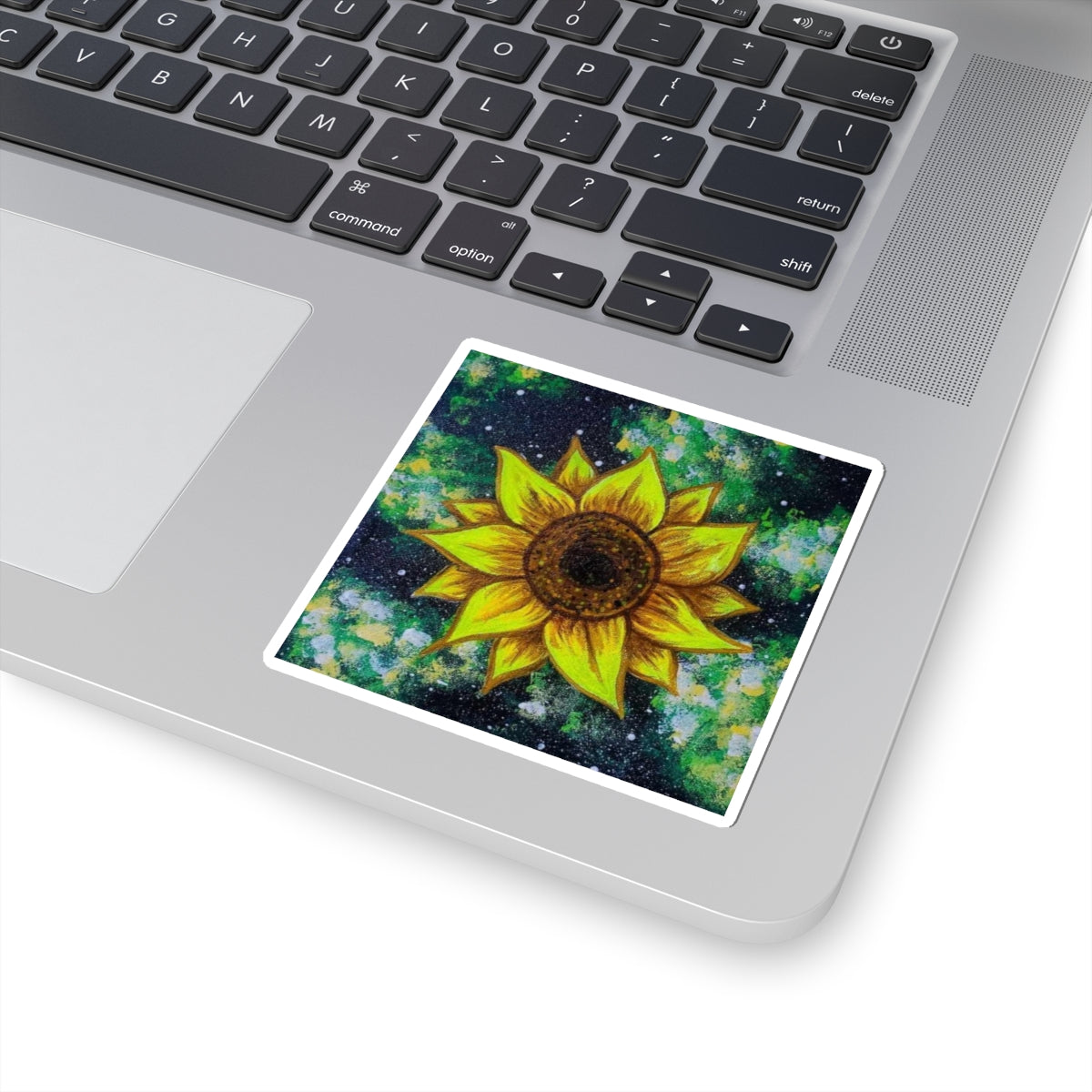 Sunflower Kiss-Cut Sticker — Bright Floral Laptop Decal