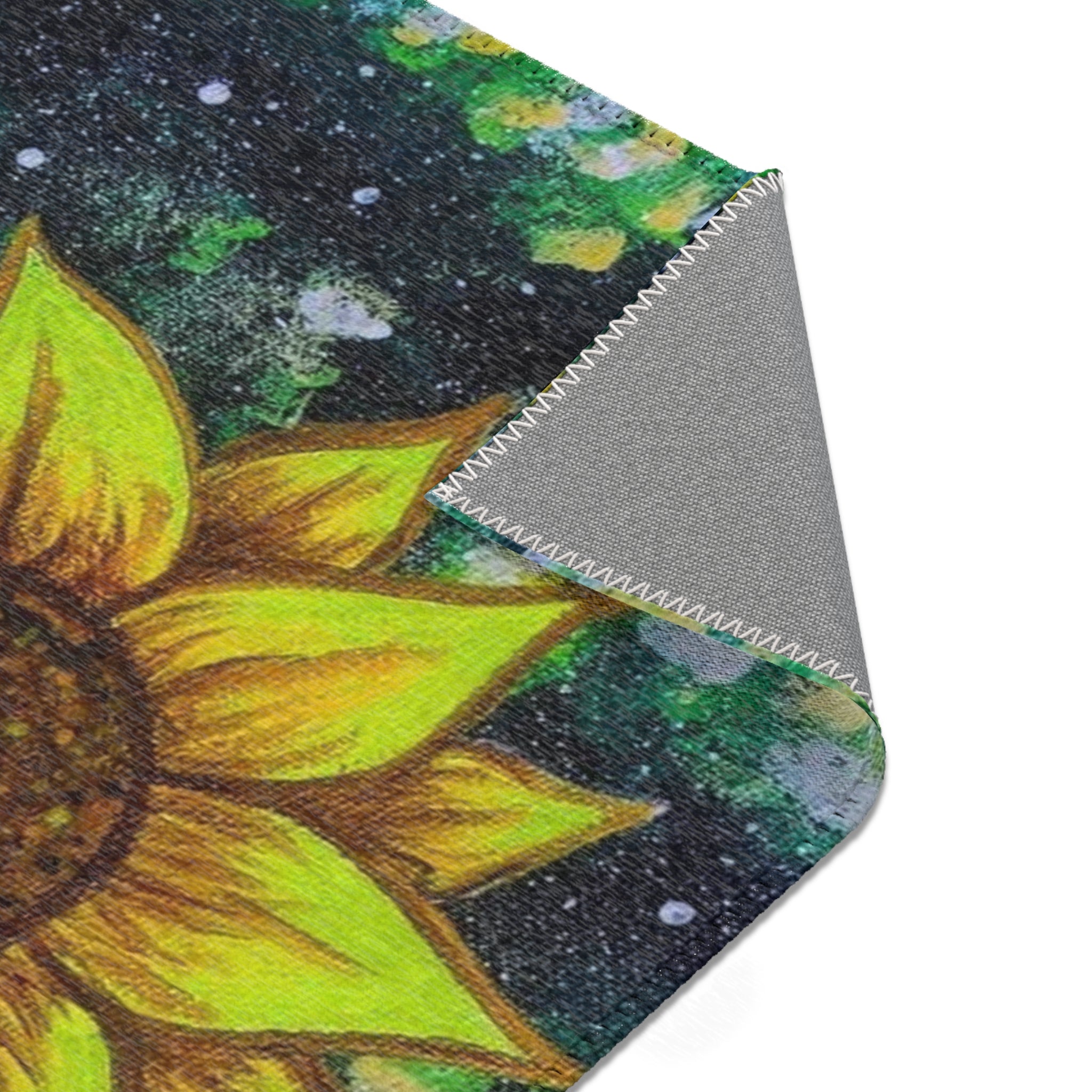 Sunflower Area Rug, Bohemian Home Decor, Floral Rug for Living Room, Summer Vibes, Gift for Garden Lovers