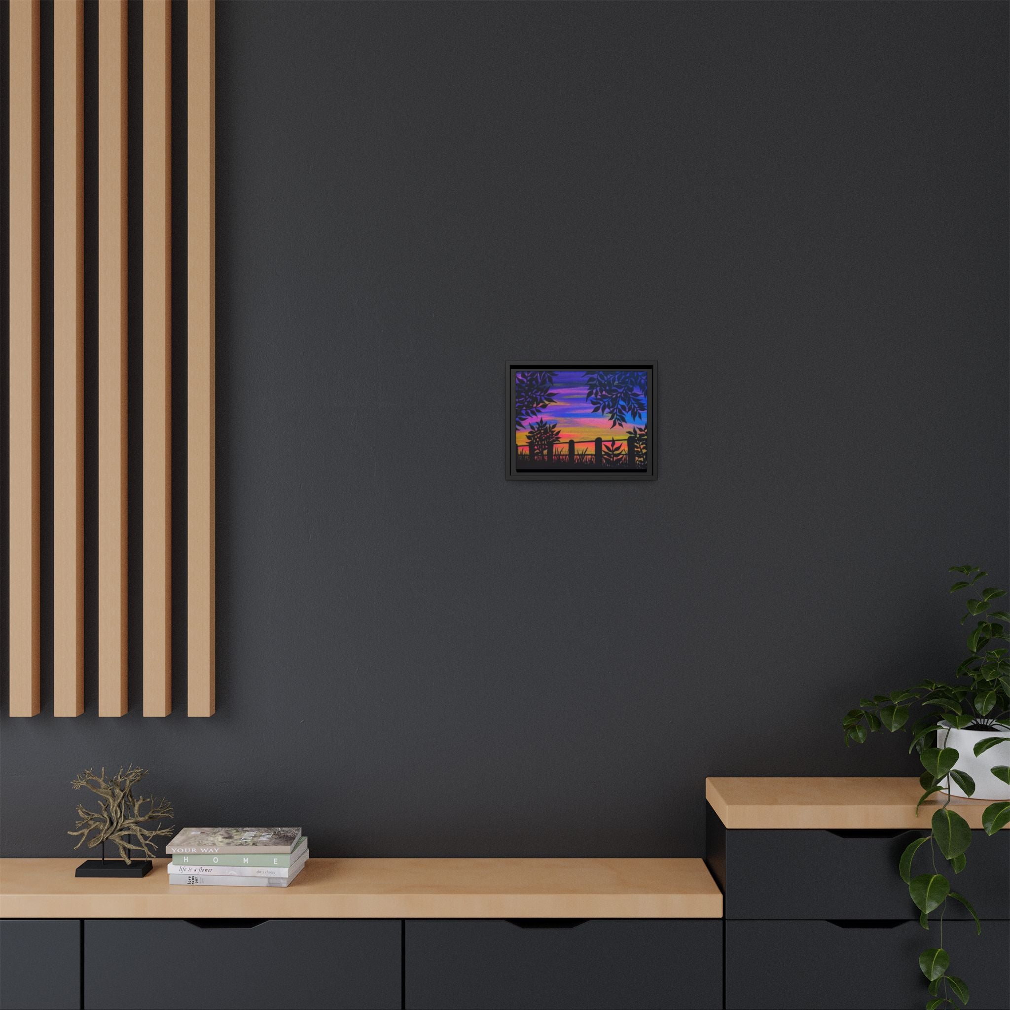 Sunset Serenity Framed Matte Canvas Art, Colorful Wall Decor, Nature Artwork, Home Decoration, Gift for Nature Lovers