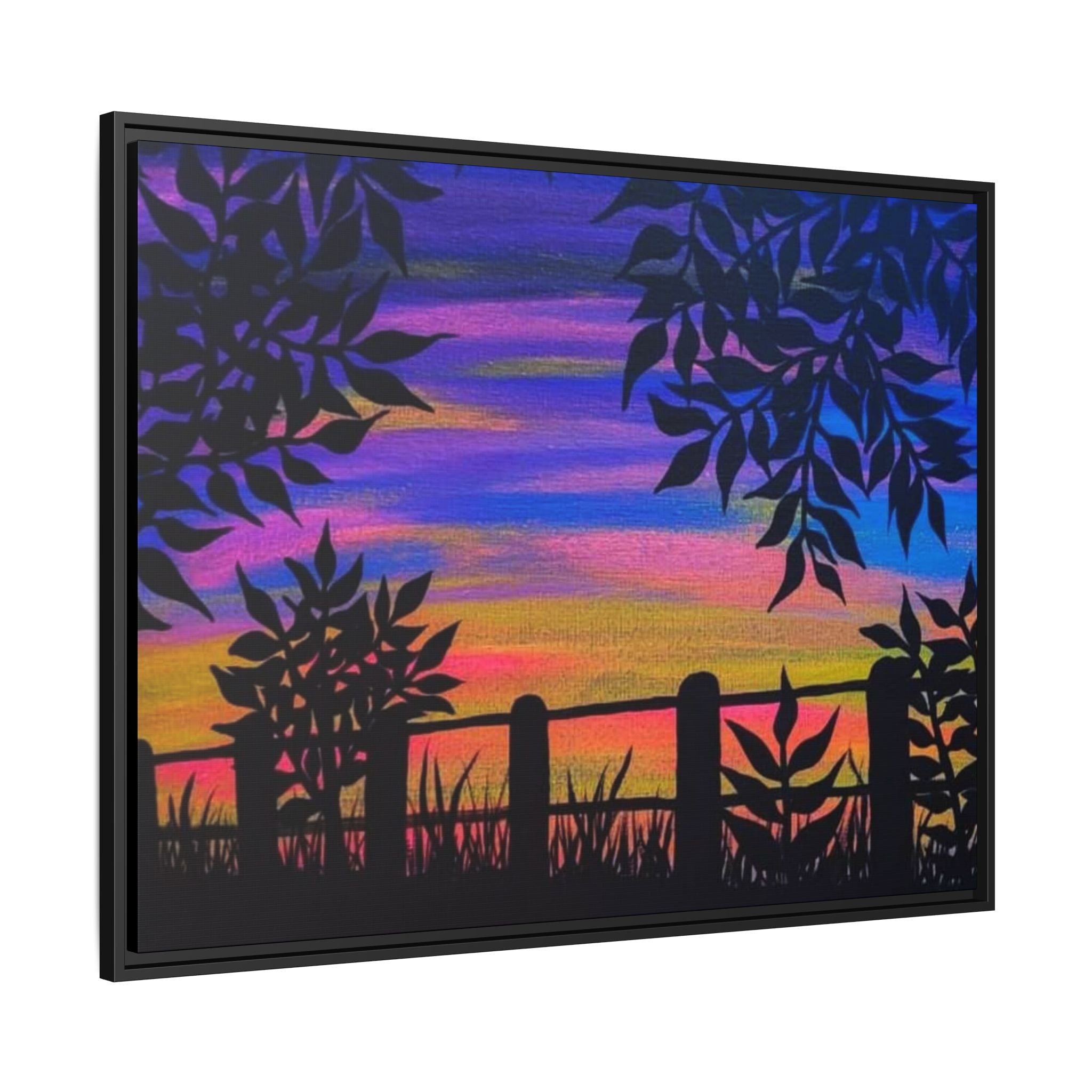 Sunset Serenity Framed Matte Canvas Art, Colorful Wall Decor, Nature Artwork, Home Decoration, Gift for Nature Lovers