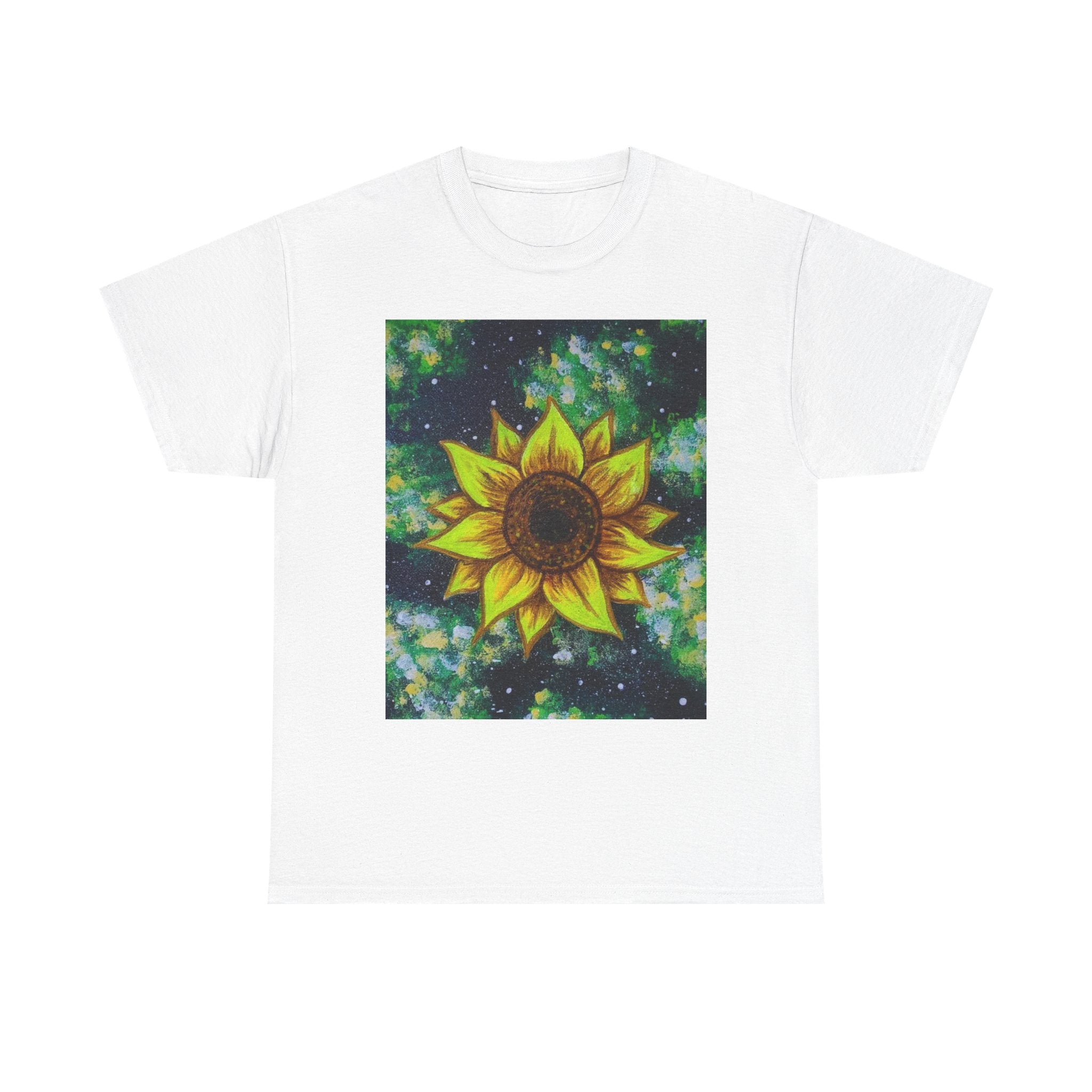 Sunflower Galaxy Tee — Bright Yellow Sunflower Graphic T-Shirt