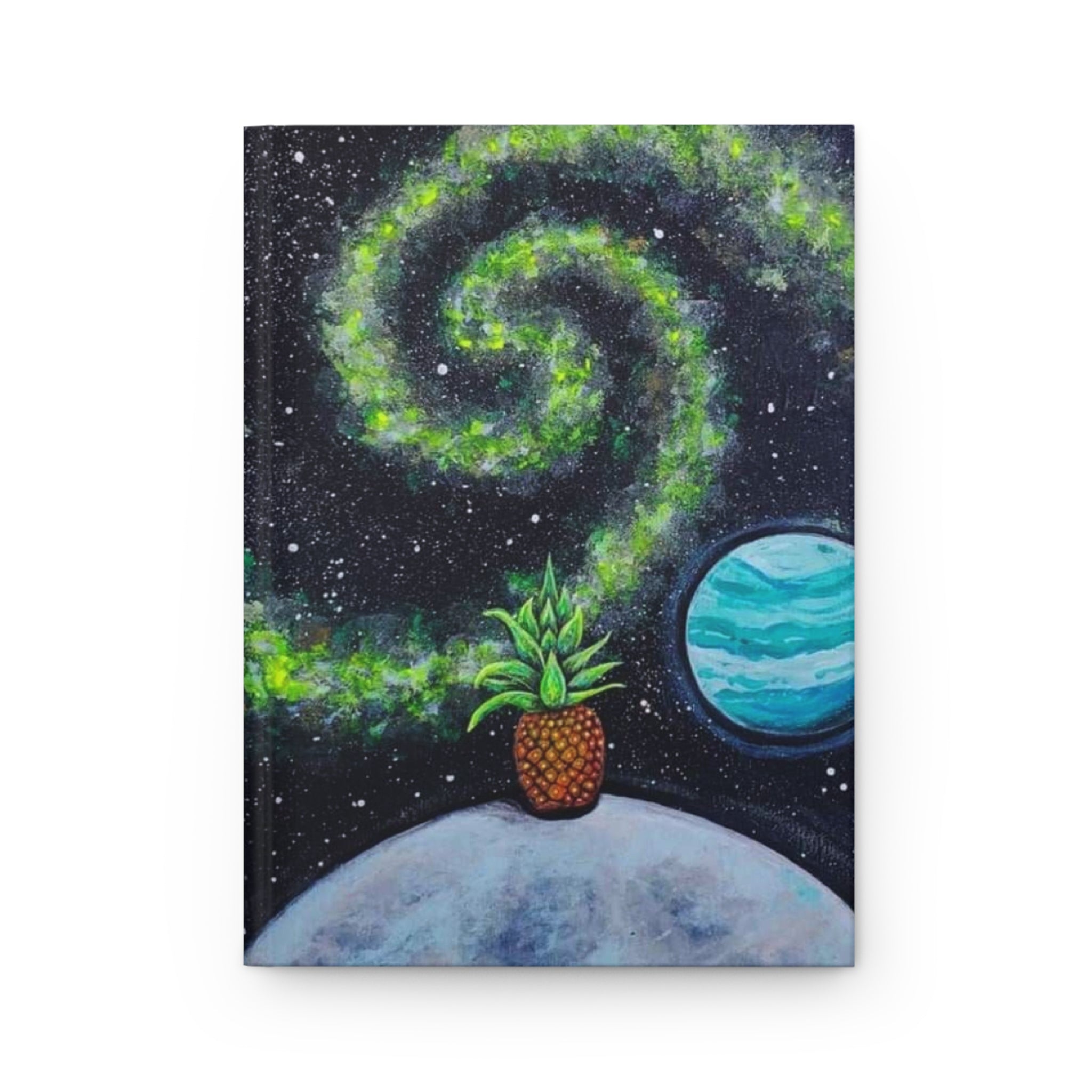 Pineapple in Space Hardcover Journal — Cosmic Pineapple Notebook for Writers & Artists