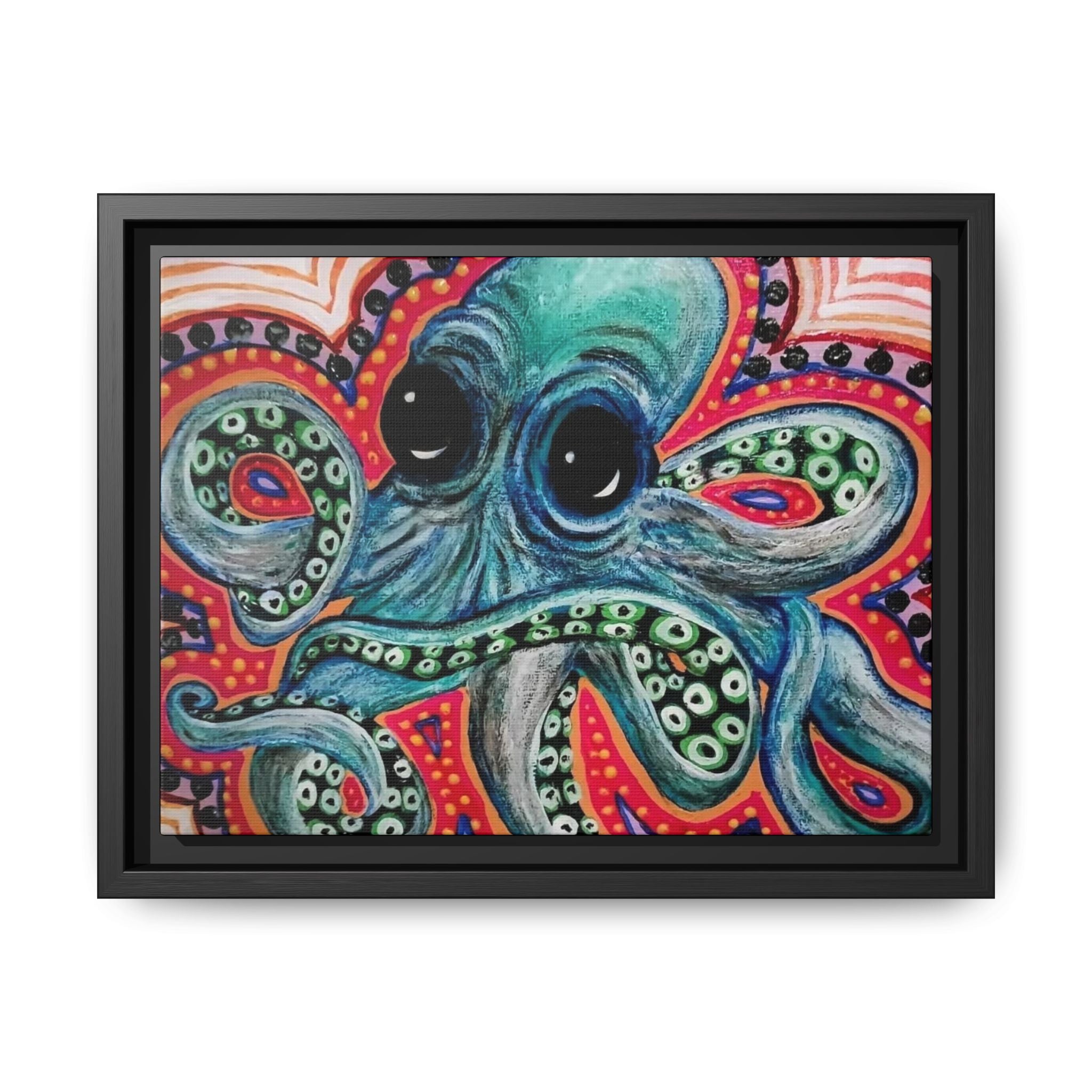 Colorful Octopus Art Print, Framed Wall Decor, Nautical Home Decor, Gifts for Ocean Lovers, Vibrant Sea Creature Artwork, Unique Gift Idea