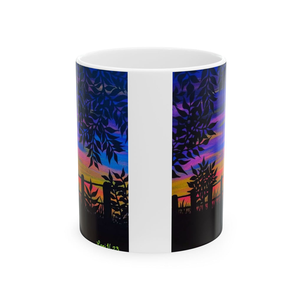 Serene Sunset Ceramic Mug, Nature-Inspired Gift, Cozy Coffee Mug, Perfect for Nature Lovers, Ideal for Birthdays & Home Decor