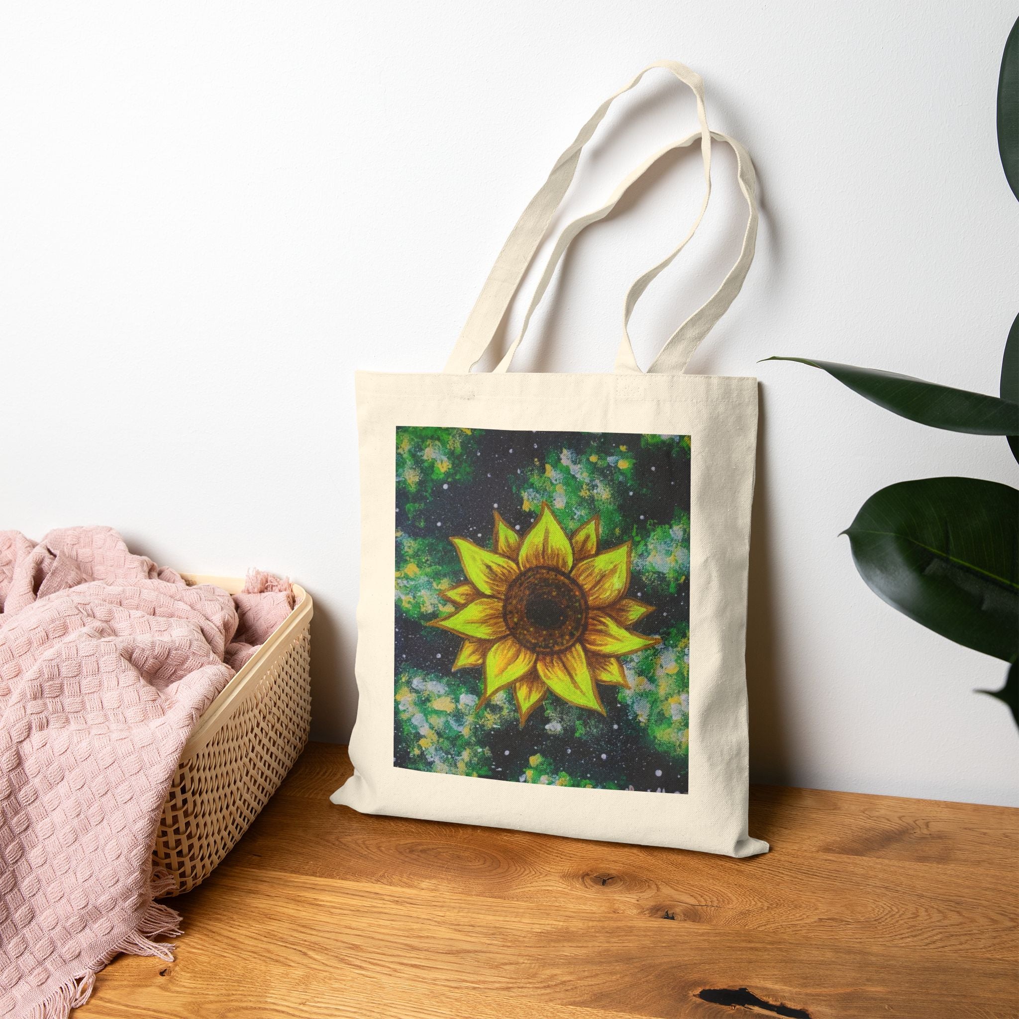 Tote Bag — Sunflower Galaxy Cotton Canvas Tote
