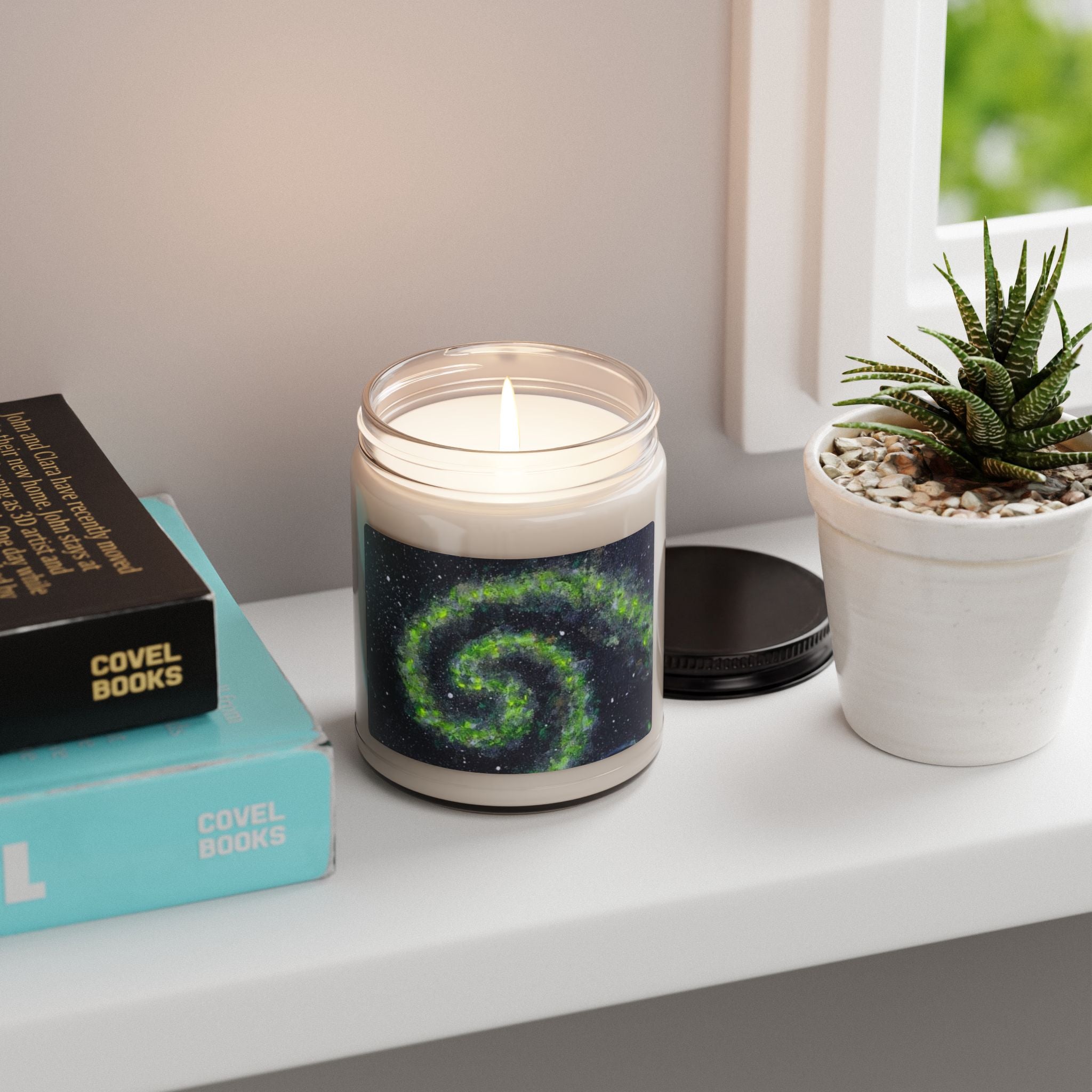 Galaxy Spiral Scented Soy Candle — 9oz Relaxing Space Aroma