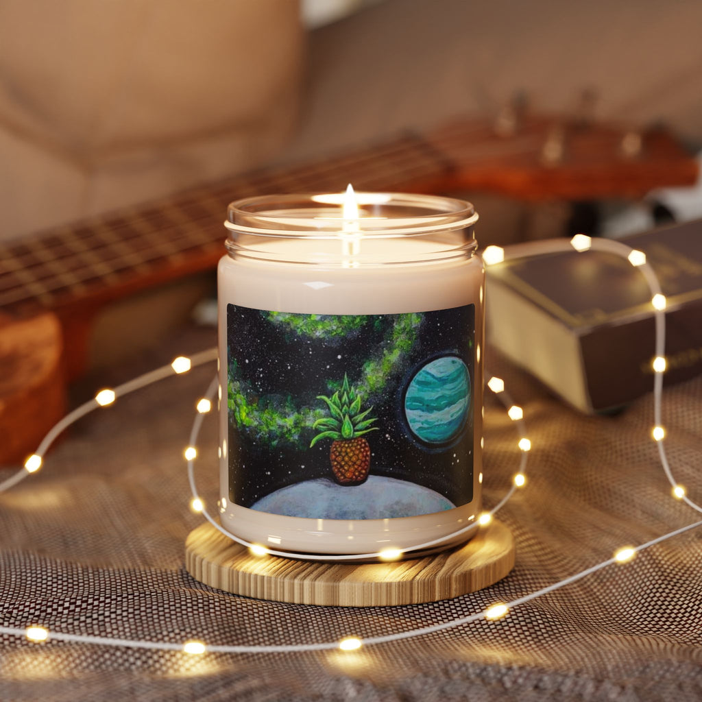 Space Pineapple Soy Candle — 9 oz Scented Jar (Cosmic Tropical Vibes)
