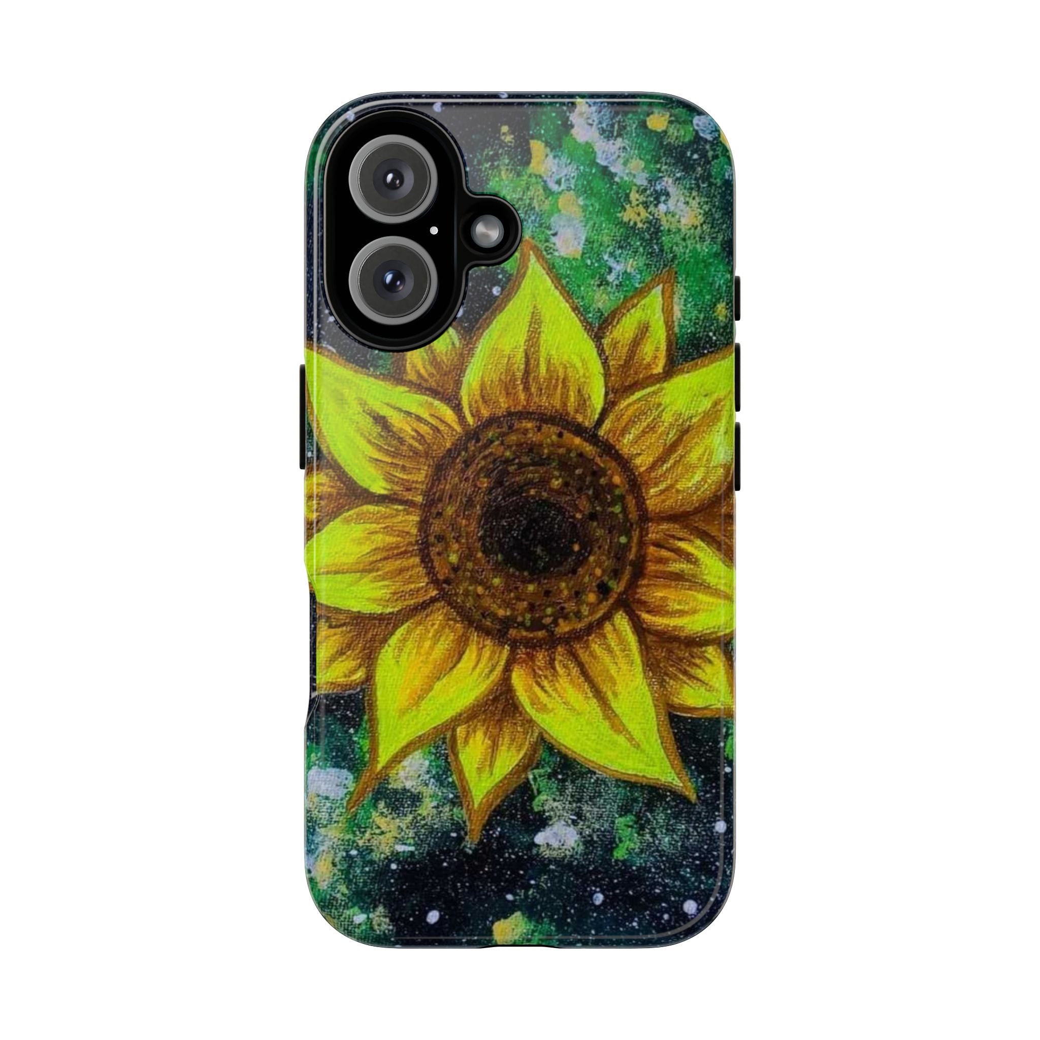 Sunflower Galaxy Phone Case — Bright Floral Protective Tough Case