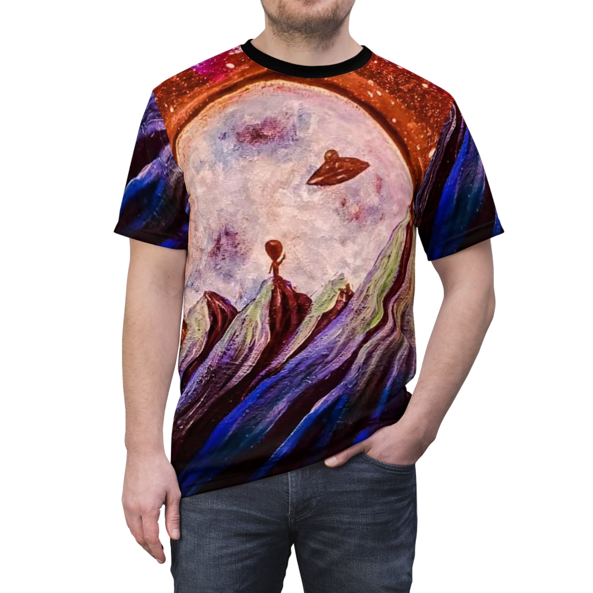 Cosmic Adventure Unisex Tee, Space Art Tee, Galaxy Shirt, Extraterrestrial T-Shirt, Unique Graphic Tee, Gift for Stargazers