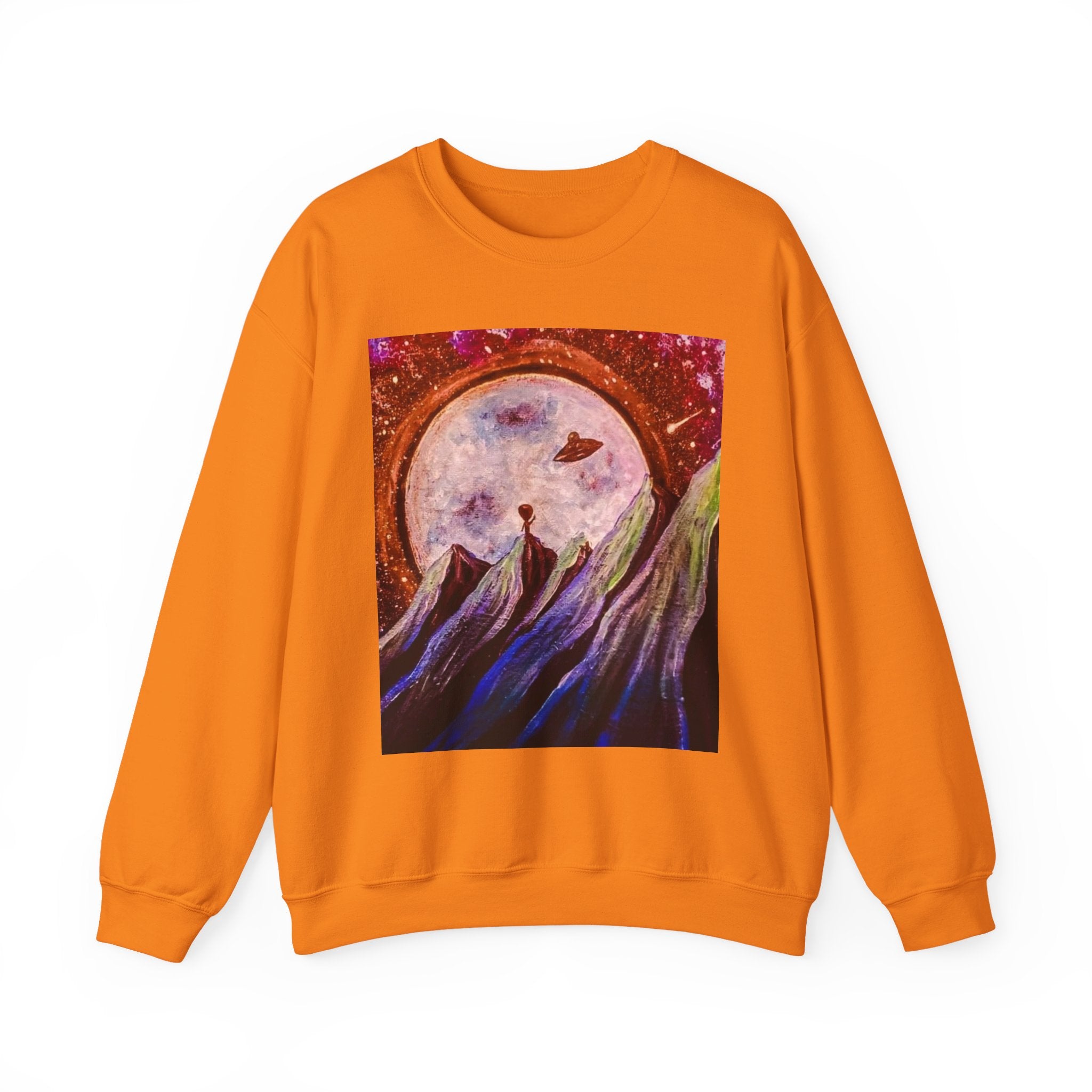 Cosmic Adventure Crewneck Sweatshirt - Unisex Heavy Blend, Galaxy Art, Starry Night Fashion, Space Lover Gift, Cozy Casual Wear