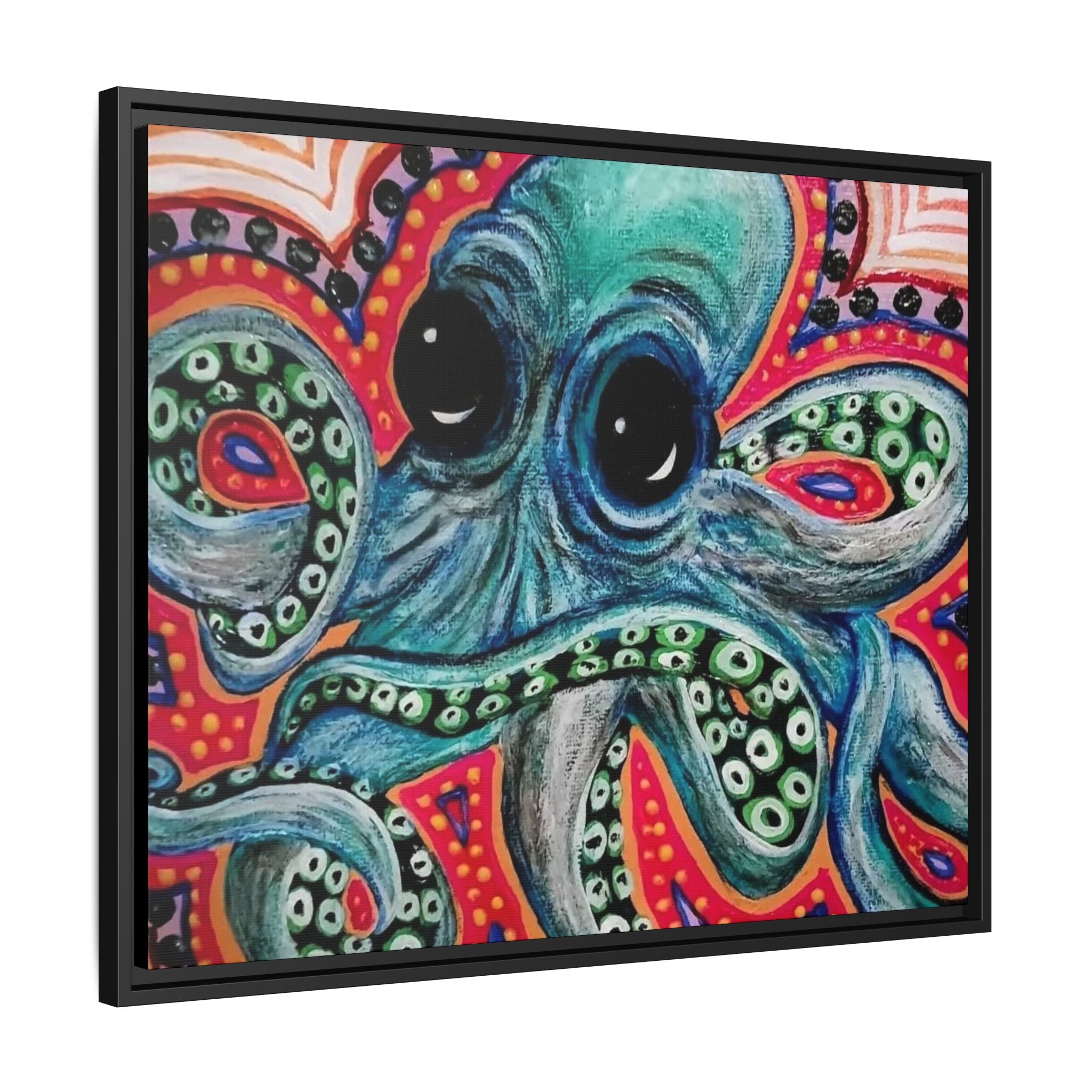 Colorful Octopus Art Print, Framed Wall Decor, Nautical Home Decor, Gifts for Ocean Lovers, Vibrant Sea Creature Artwork, Unique Gift Idea