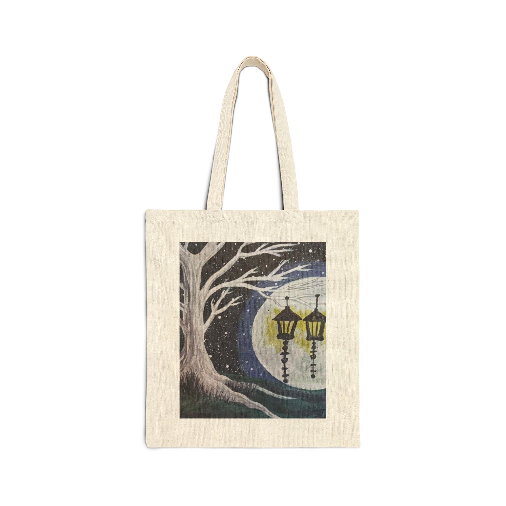 Moonlit Tree Tote Bag – Lantern Night Canvas Tote
