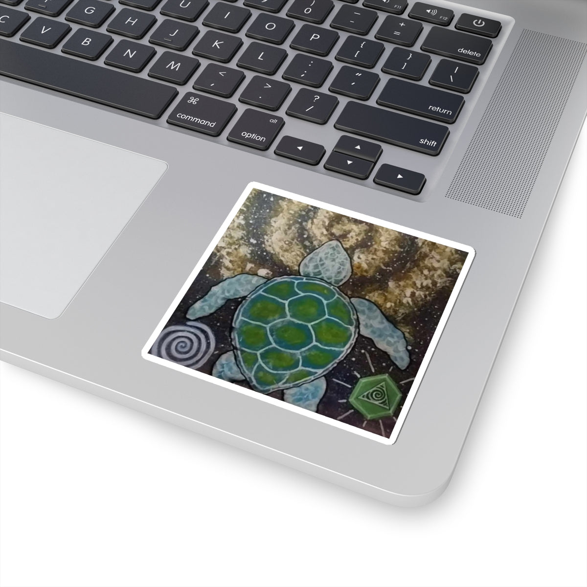 Sea Turtle Art Sticker — Ocean Turtle Kiss-Cut Vinyl Decal