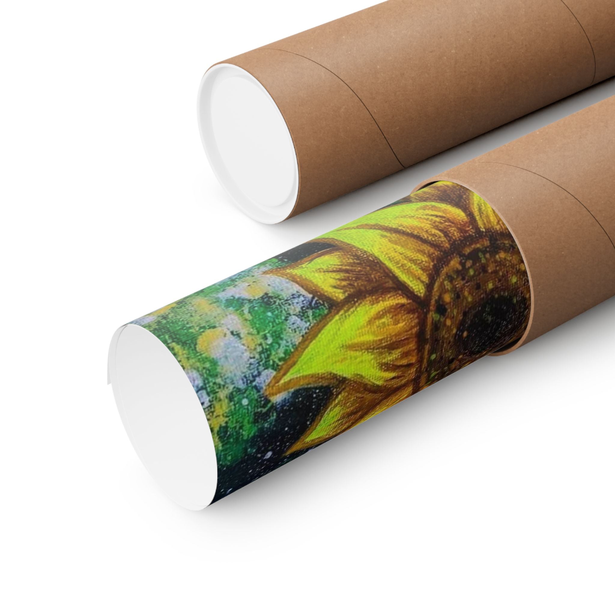 Sunflower Galaxy Poster — Matte Vertical Botanical Wall Art