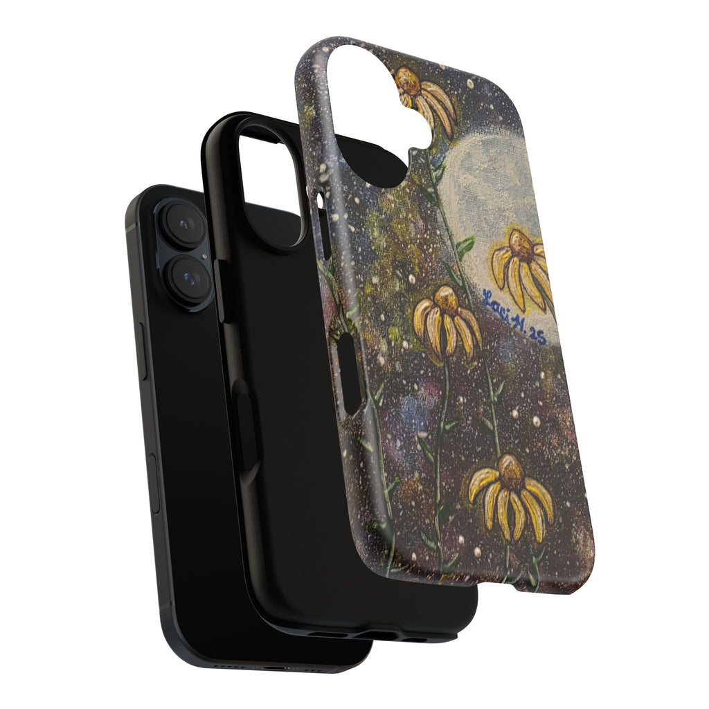 Floral Moon Phone Case — 'Zechariah 2:5' Inspired Garden Design