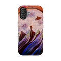 UFO Over Mountains Tough Phone Case — Cosmic Surrealist Alien Art