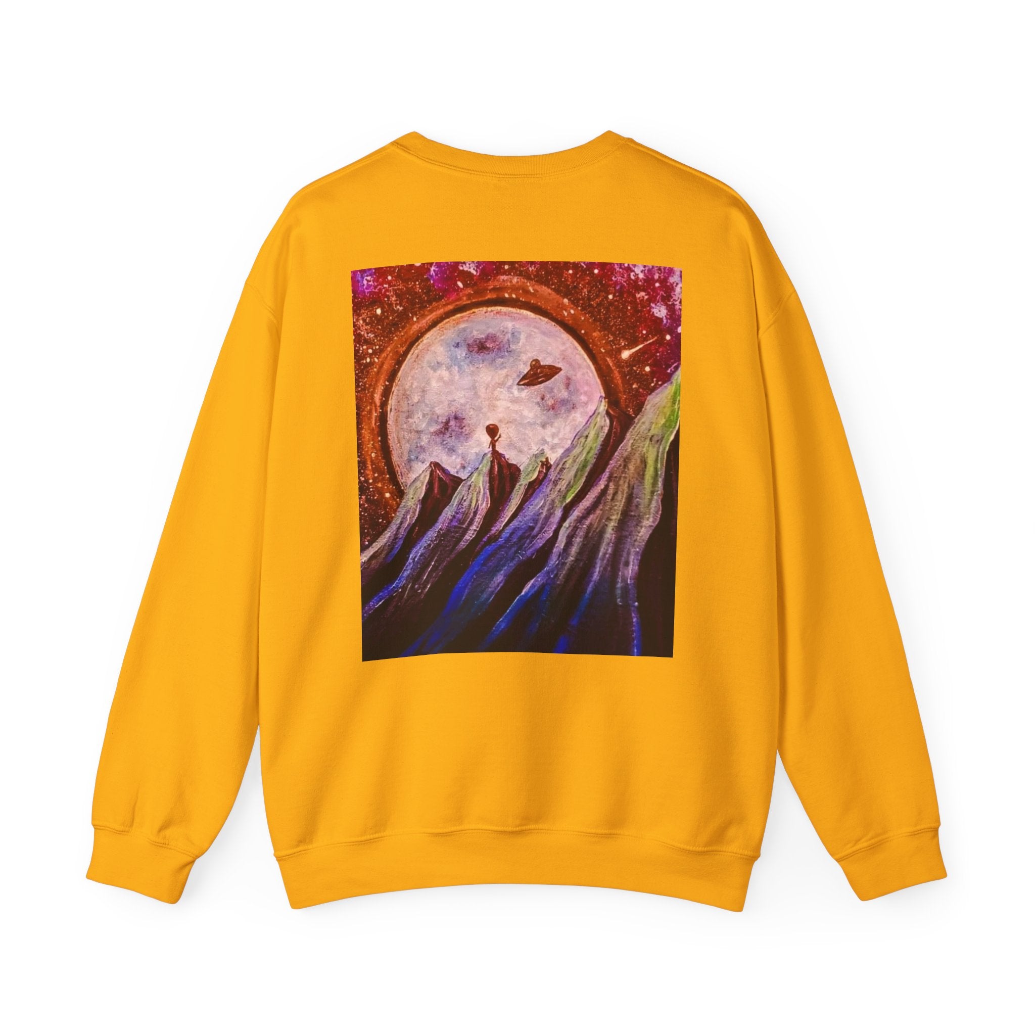 Cosmic Adventure Crewneck Sweatshirt - Unisex Heavy Blend, Galaxy Art, Starry Night Fashion, Space Lover Gift, Cozy Casual Wear