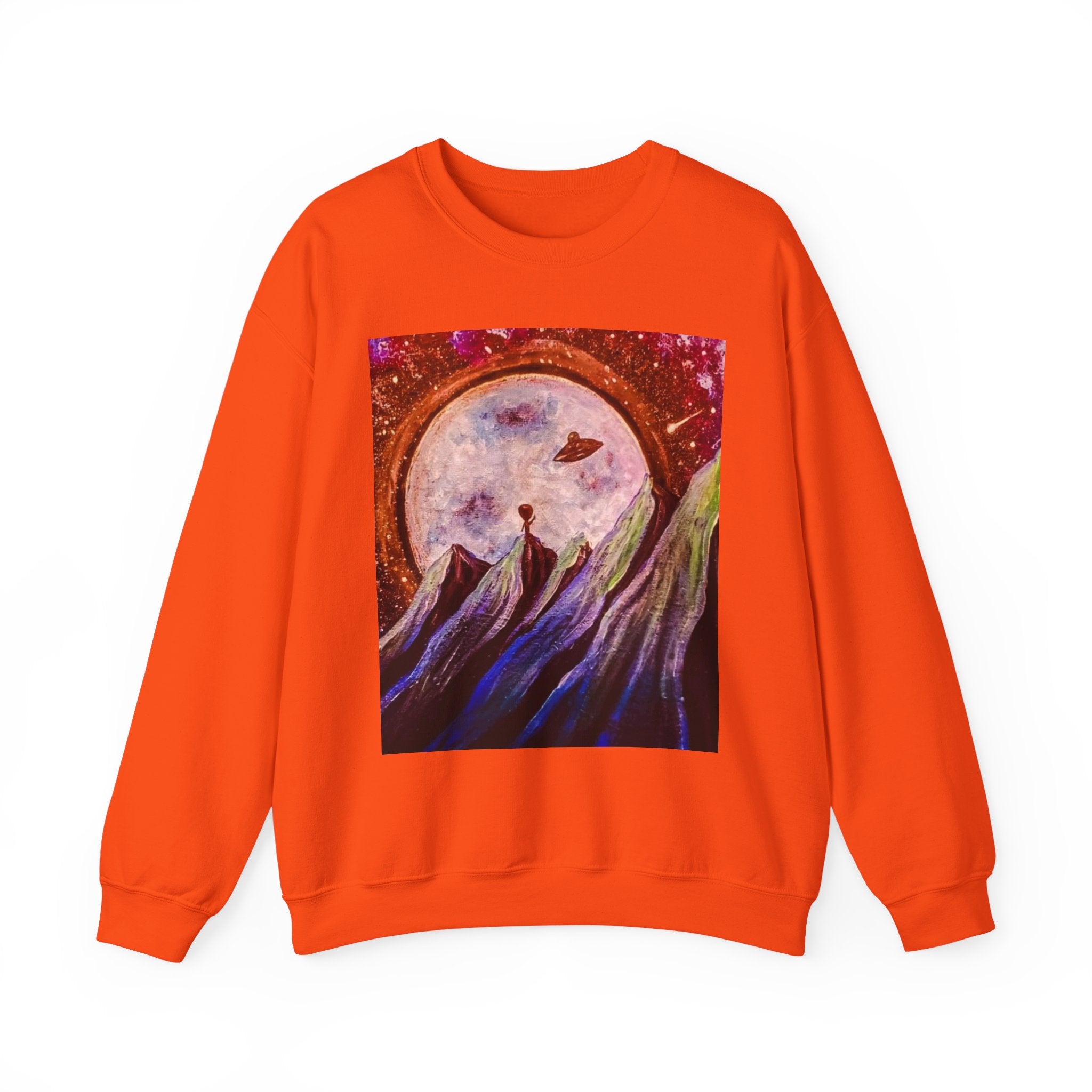 Cosmic Adventure Crewneck Sweatshirt - Unisex Heavy Blend, Galaxy Art, Starry Night Fashion, Space Lover Gift, Cozy Casual Wear
