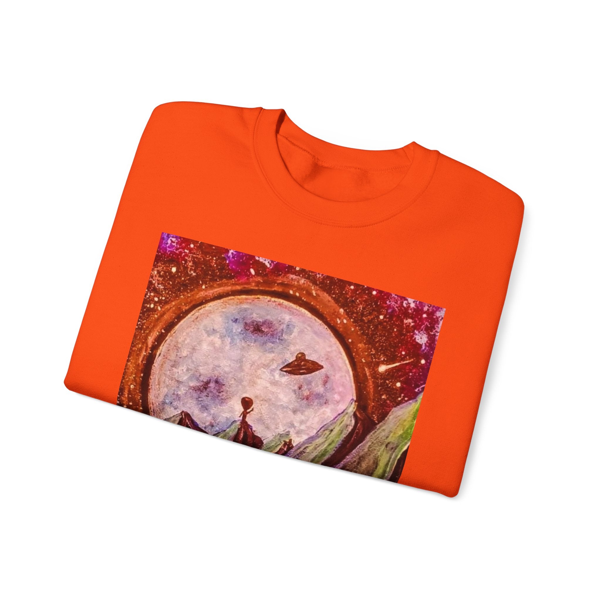 Cosmic Adventure Crewneck Sweatshirt - Unisex Heavy Blend, Galaxy Art, Starry Night Fashion, Space Lover Gift, Cozy Casual Wear
