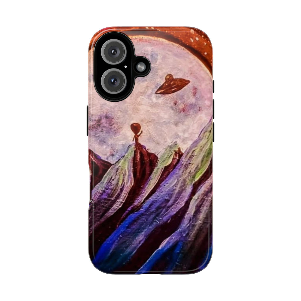 Alien Moon Mountain Phone Case - Surreal Space Art iPhone Cover