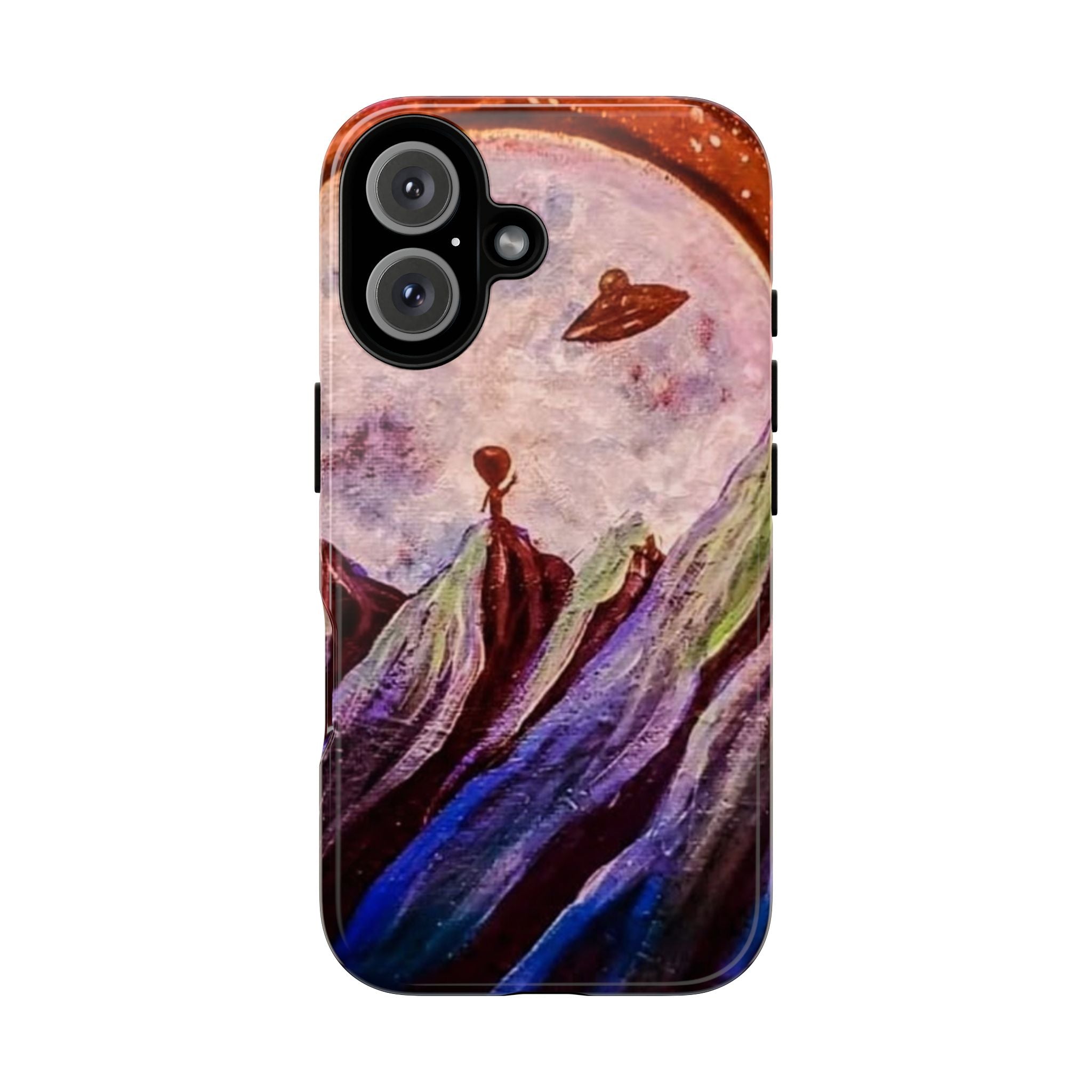 Alien Moon Mountain Phone Case - Surreal Space Art iPhone Cover