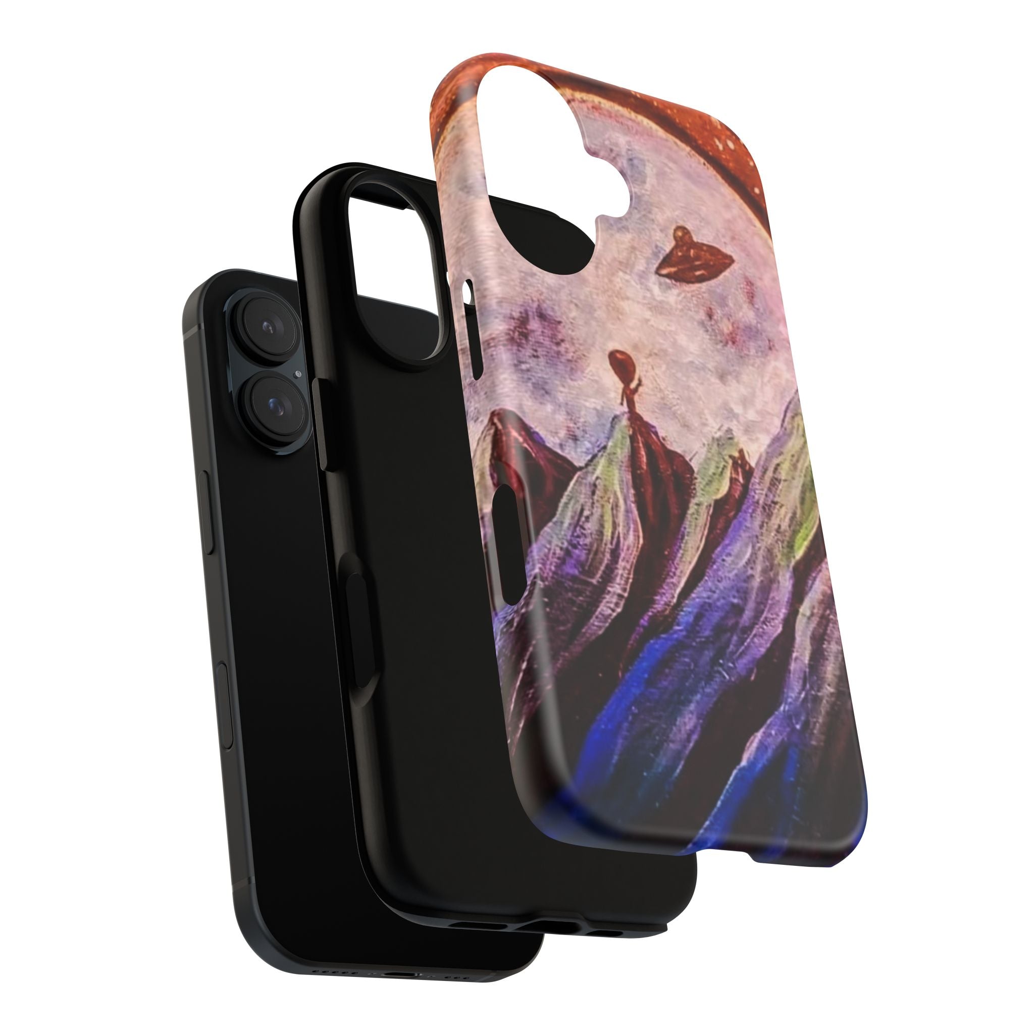 Alien Moon Mountain Phone Case - Surreal Space Art iPhone Cover
