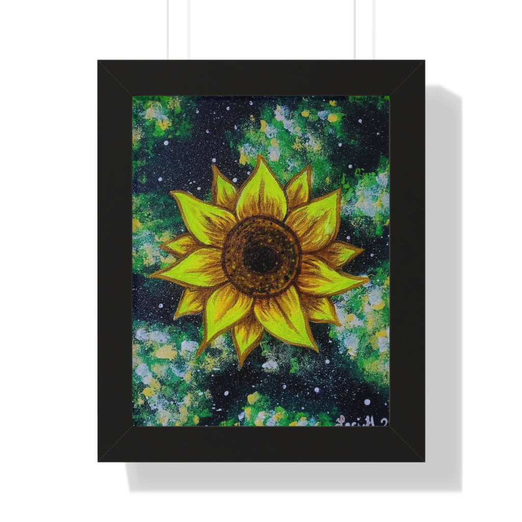Framed Sunflower Poster — Vertical Floral Wall Art