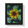 Framed Sunflower Poster — Vertical Floral Wall Art