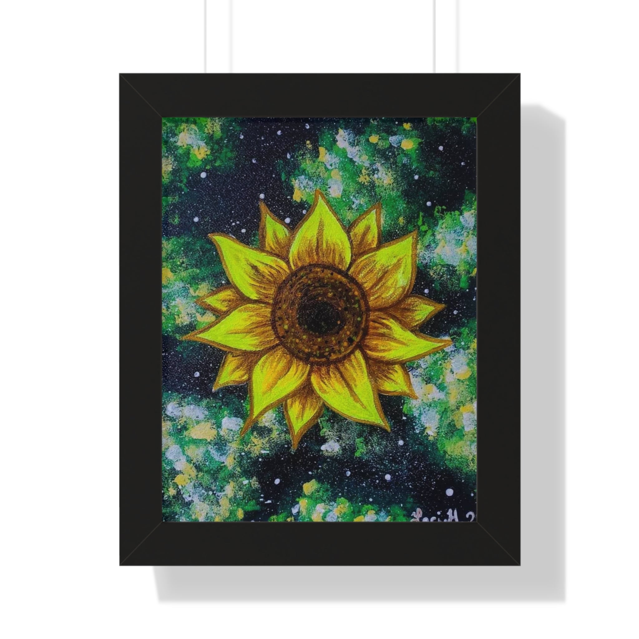 Framed Sunflower Poster — Vertical Floral Wall Art