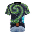 Cosmic Pineapple Unisex Tee, Space Graphic T-Shirt, AOP Tee for Beach Lovers, Galaxy Design Apparel, Unique Astro T-Shirt