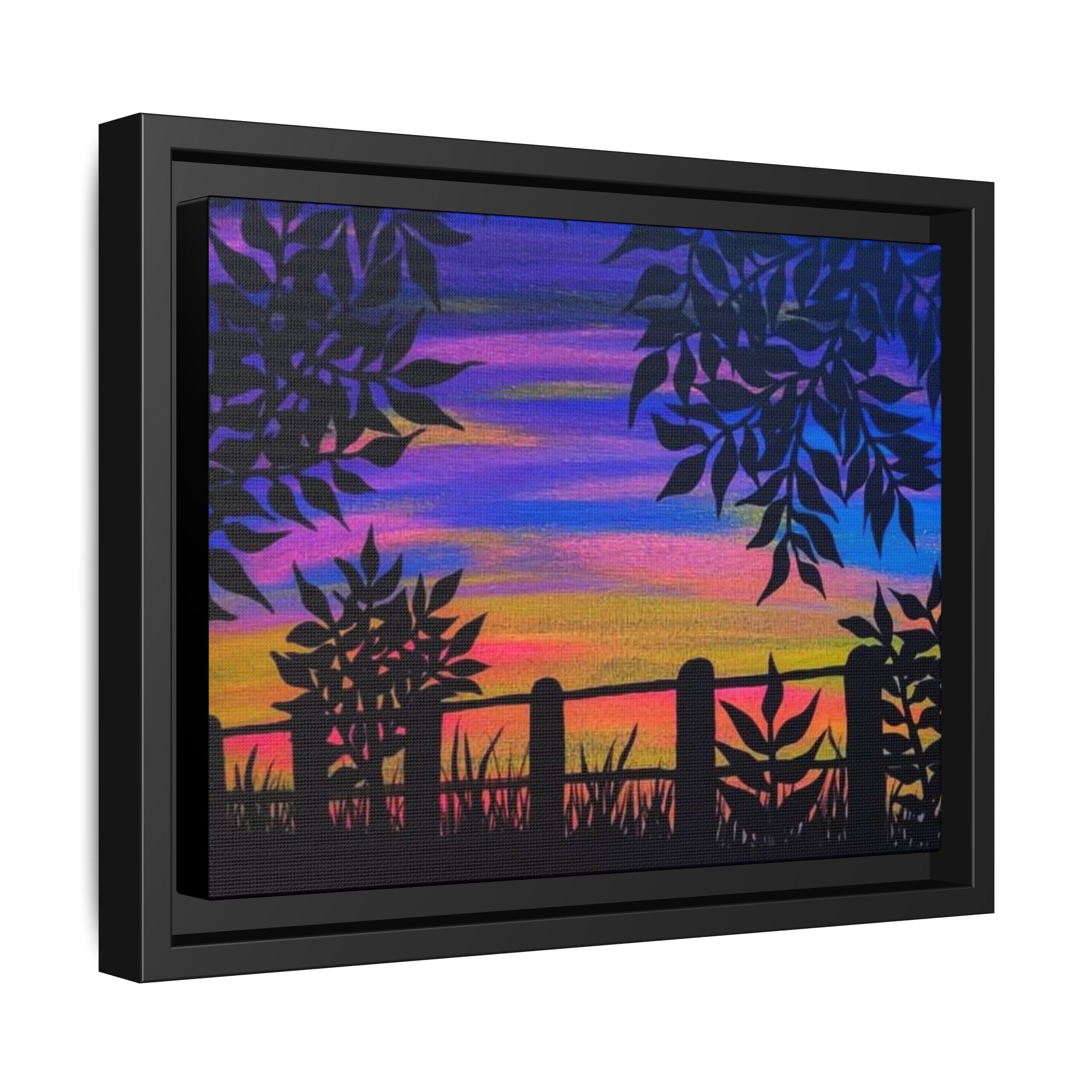 Sunset Serenity Framed Matte Canvas Art, Colorful Wall Decor, Nature Artwork, Home Decoration, Gift for Nature Lovers