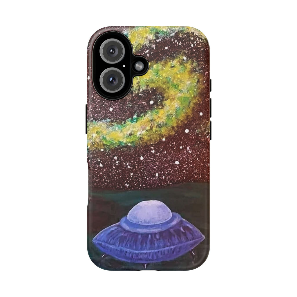 Galaxy UFO Phone Case — Hand-Painted Cosmic Alien Space Design