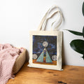 Mystic Chakra Pyramid Tote — Moon & Cosmic Energy Canvas Bag