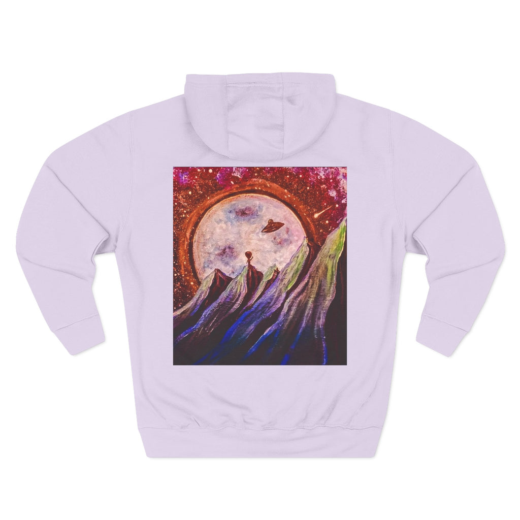 Moonlit Mountain Hoodie — Surreal Nightscape Art Fleece Hoodie