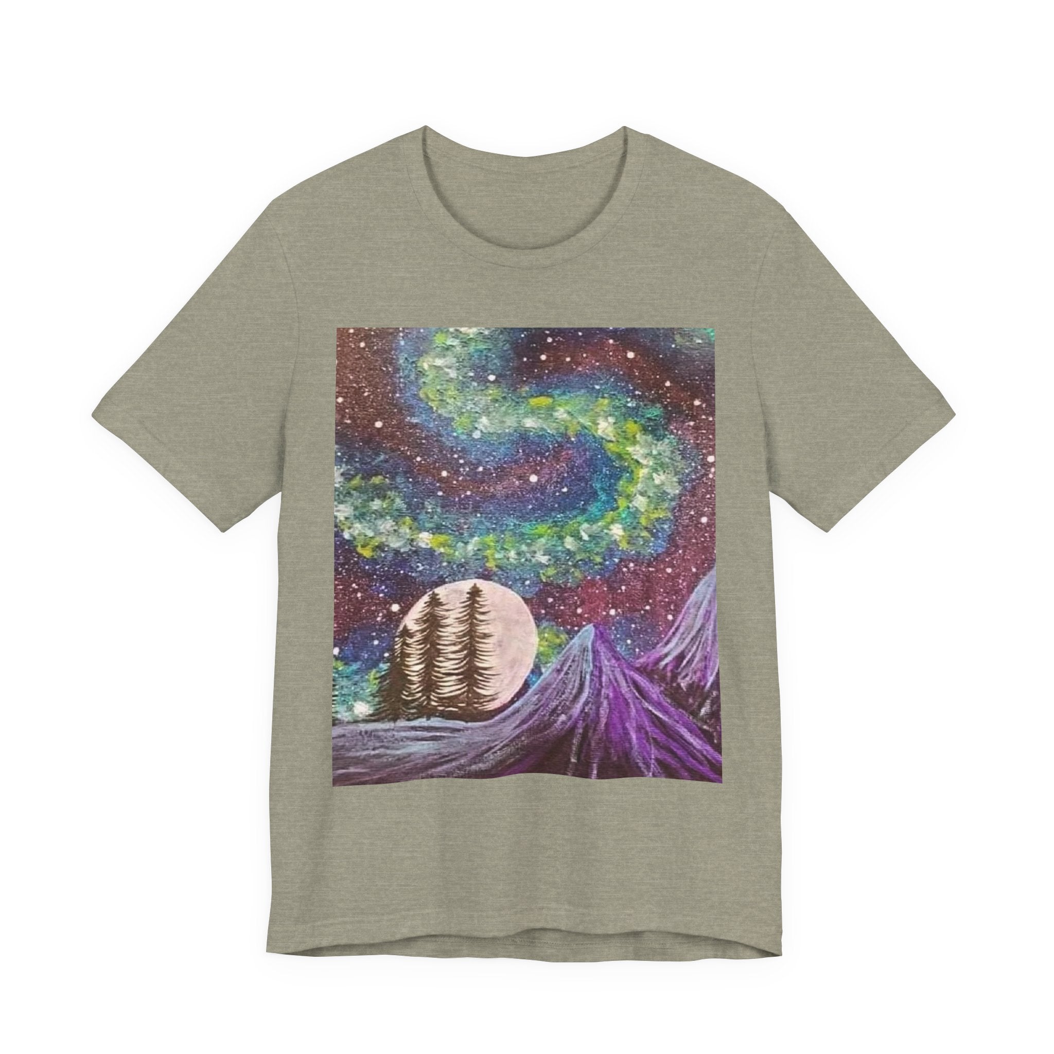 Galactic Landscape Tee, Cosmic Art T-Shirt, Unisex Graphic Shirt, Nature Lover Gift, Starry Night Top