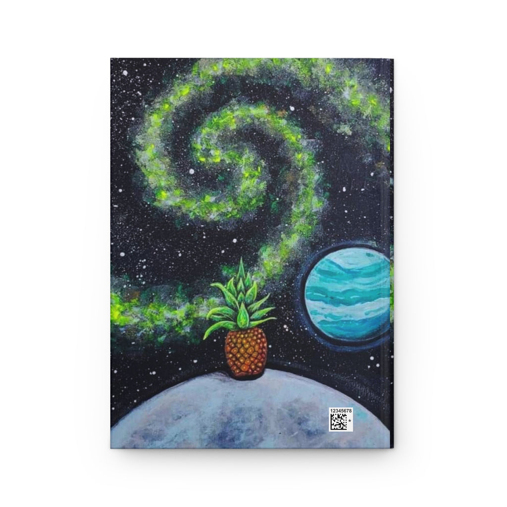 Pineapple in Space Hardcover Journal — Cosmic Pineapple Notebook for Writers & Artists