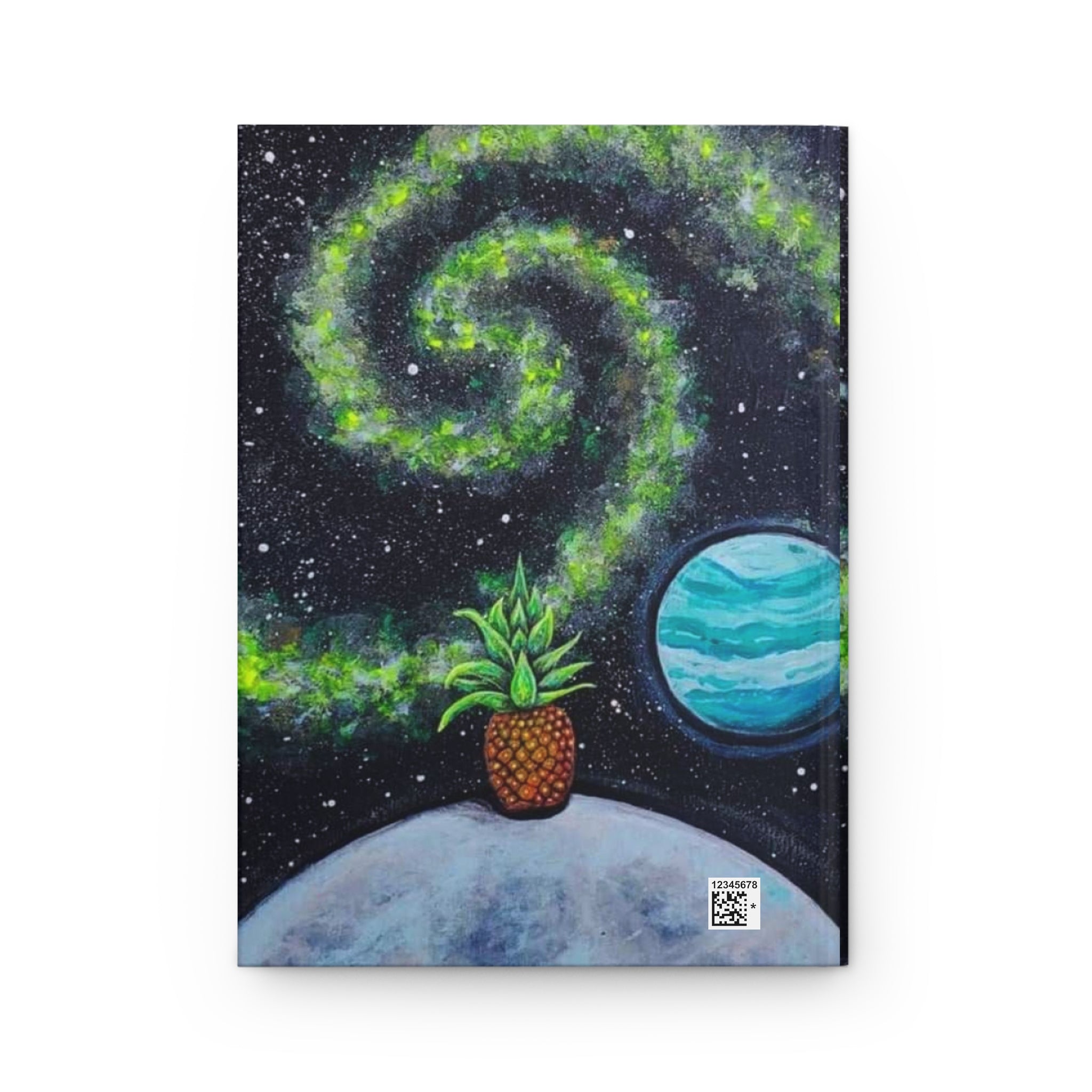 Pineapple in Space Hardcover Journal — Cosmic Pineapple Notebook for Writers & Artists