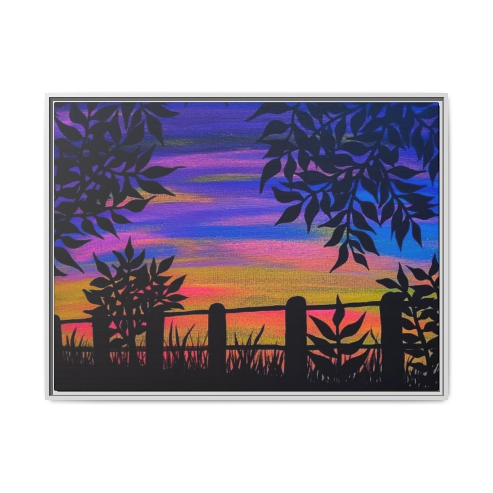Sunset Serenity Framed Matte Canvas Art, Colorful Wall Decor, Nature Artwork, Home Decoration, Gift for Nature Lovers