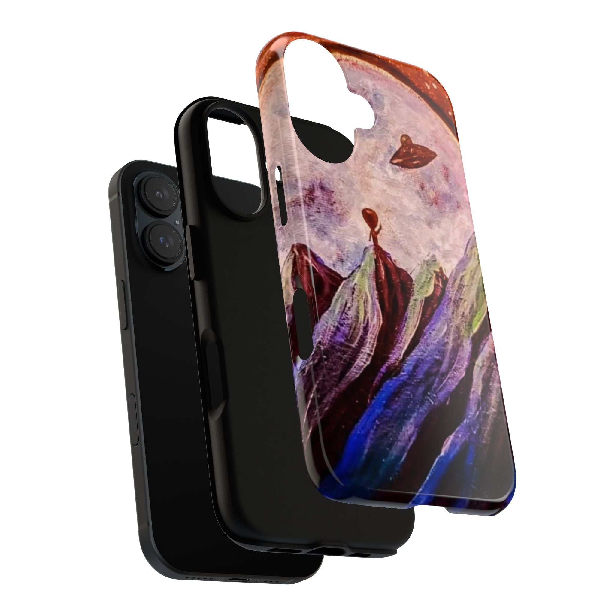 Alien Moon Mountain Phone Case - Surreal Space Art iPhone Cover