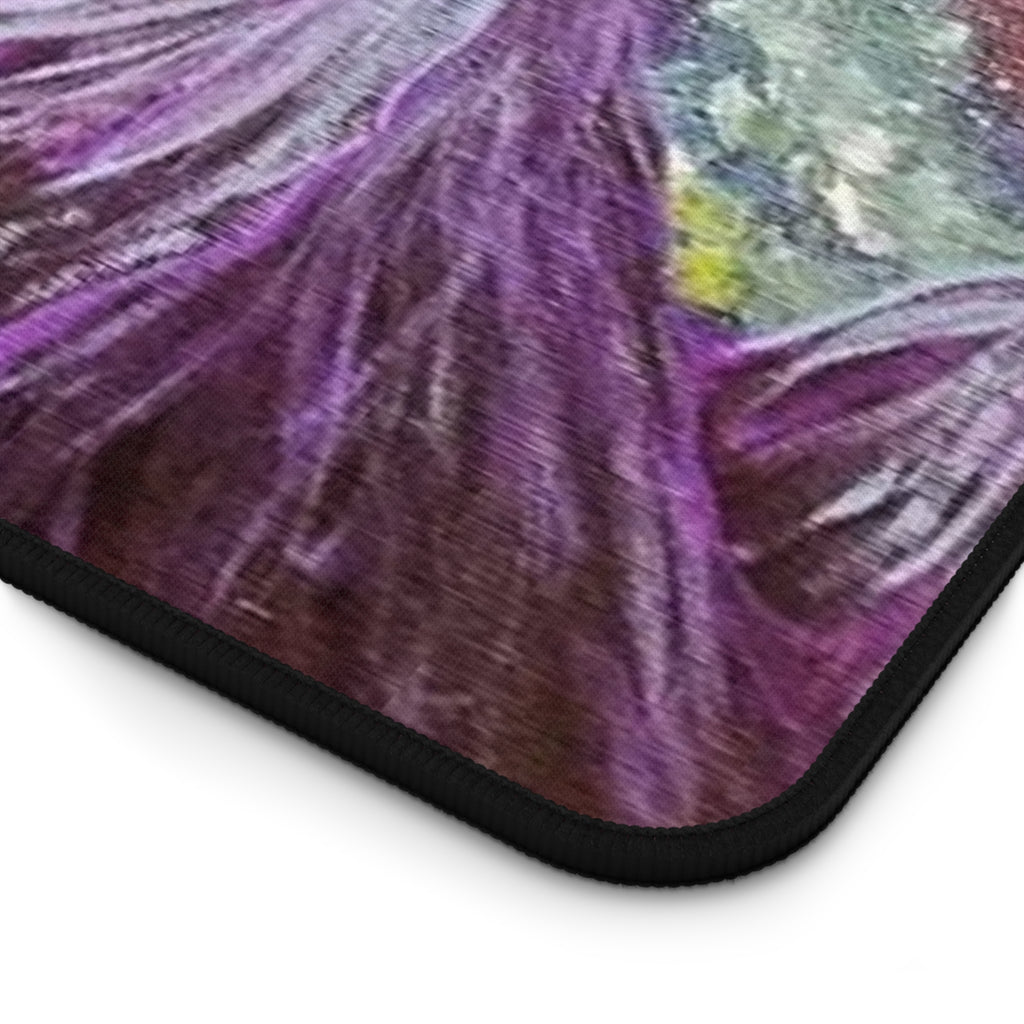 Cosmic Nightscape Desk Mat — Purple Mountains & Aurora Mouse Pad