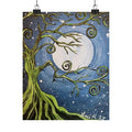 Vertical Poster — Whimsical Moonlit Tree Art Print