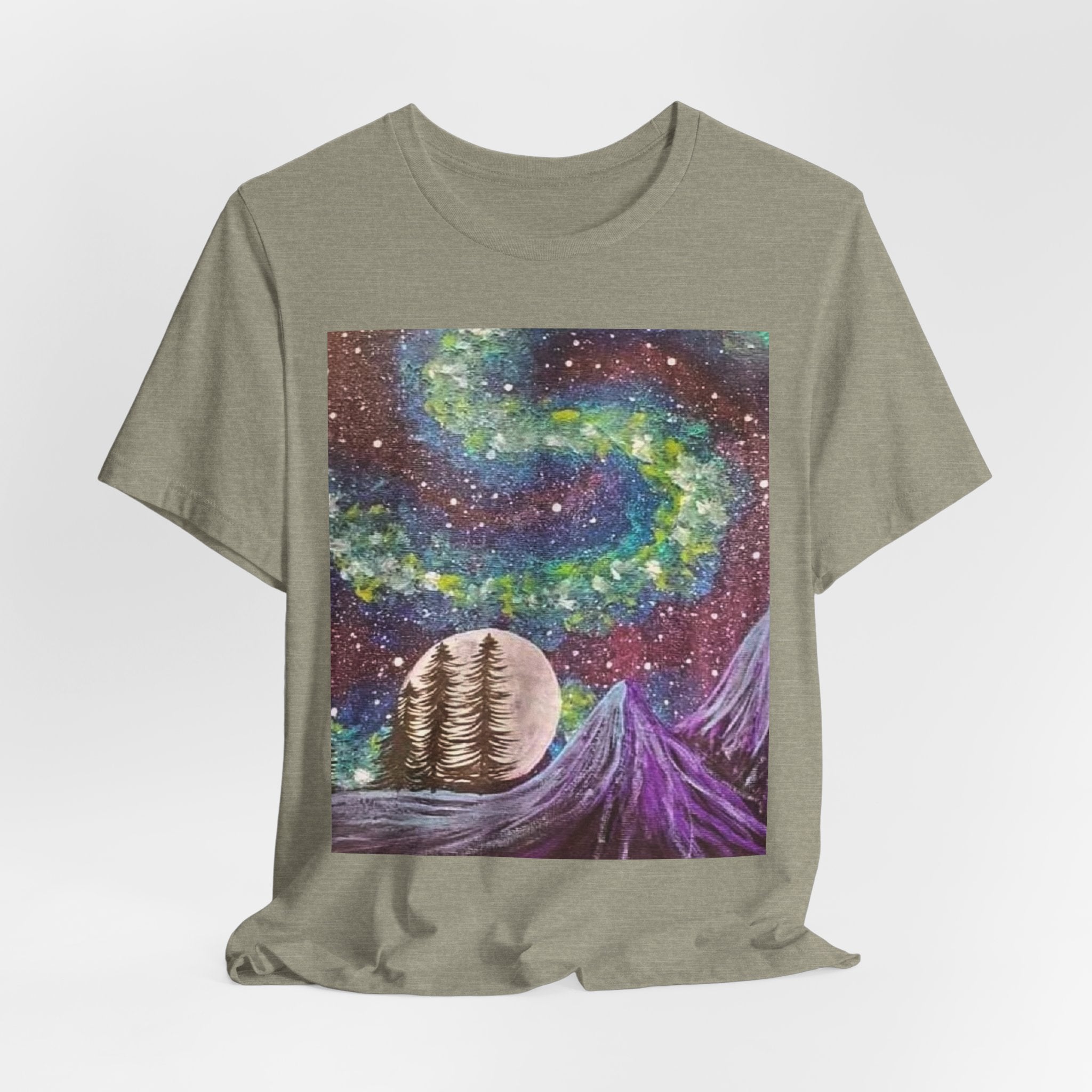 Galactic Landscape Tee, Cosmic Art T-Shirt, Unisex Graphic Shirt, Nature Lover Gift, Starry Night Top