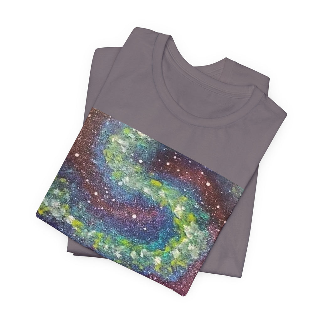 Galactic Landscape Tee, Cosmic Art T-Shirt, Unisex Graphic Shirt, Nature Lover Gift, Starry Night Top