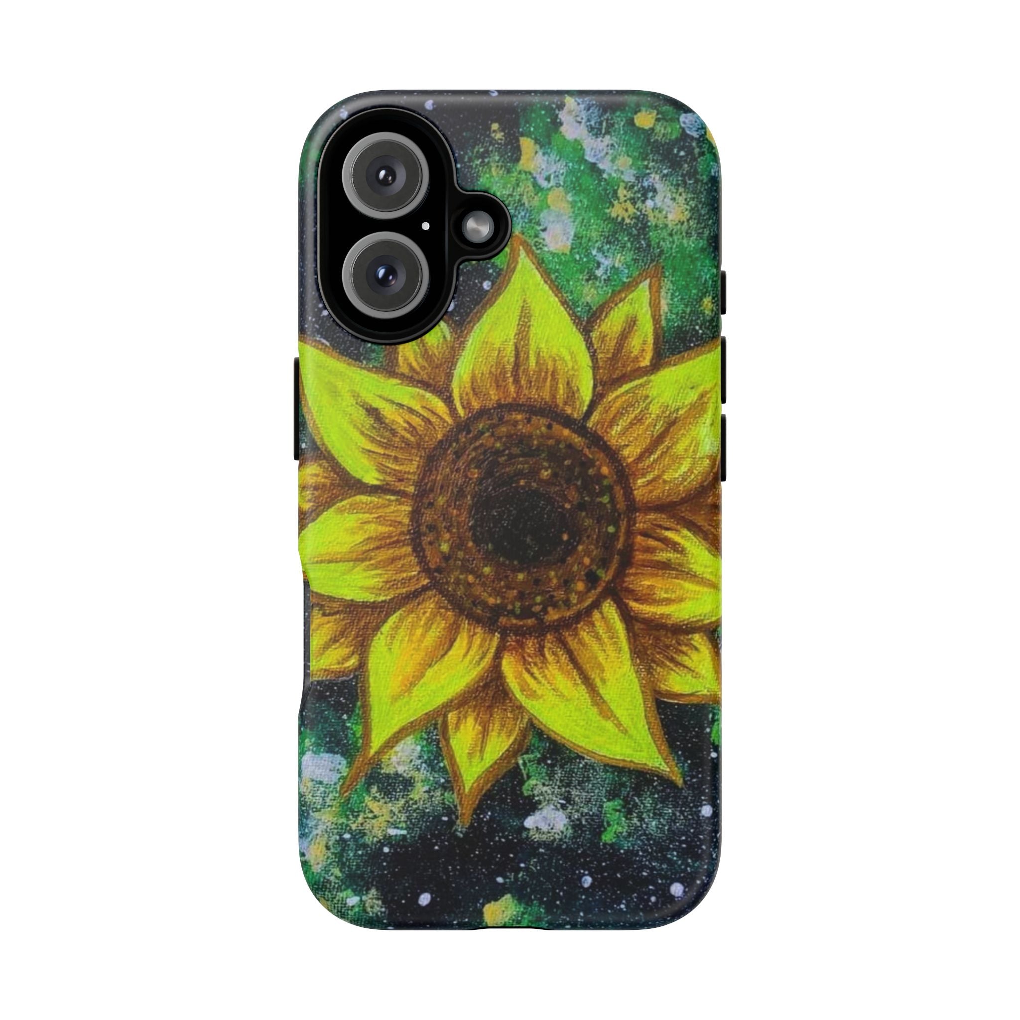 Sunflower Galaxy Phone Case — Bright Floral Protective Tough Case