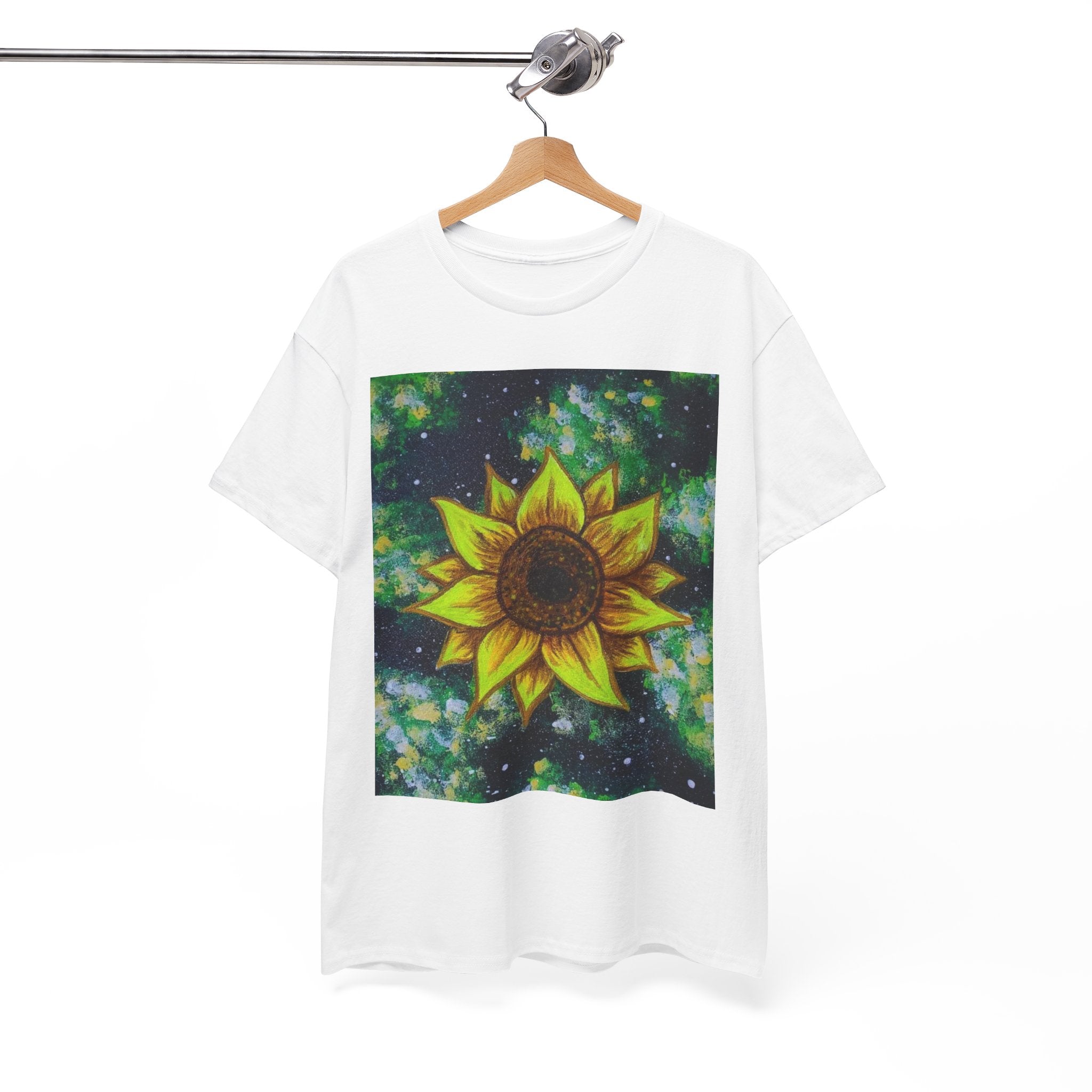 Sunflower Galaxy Tee — Bright Yellow Sunflower Graphic T-Shirt
