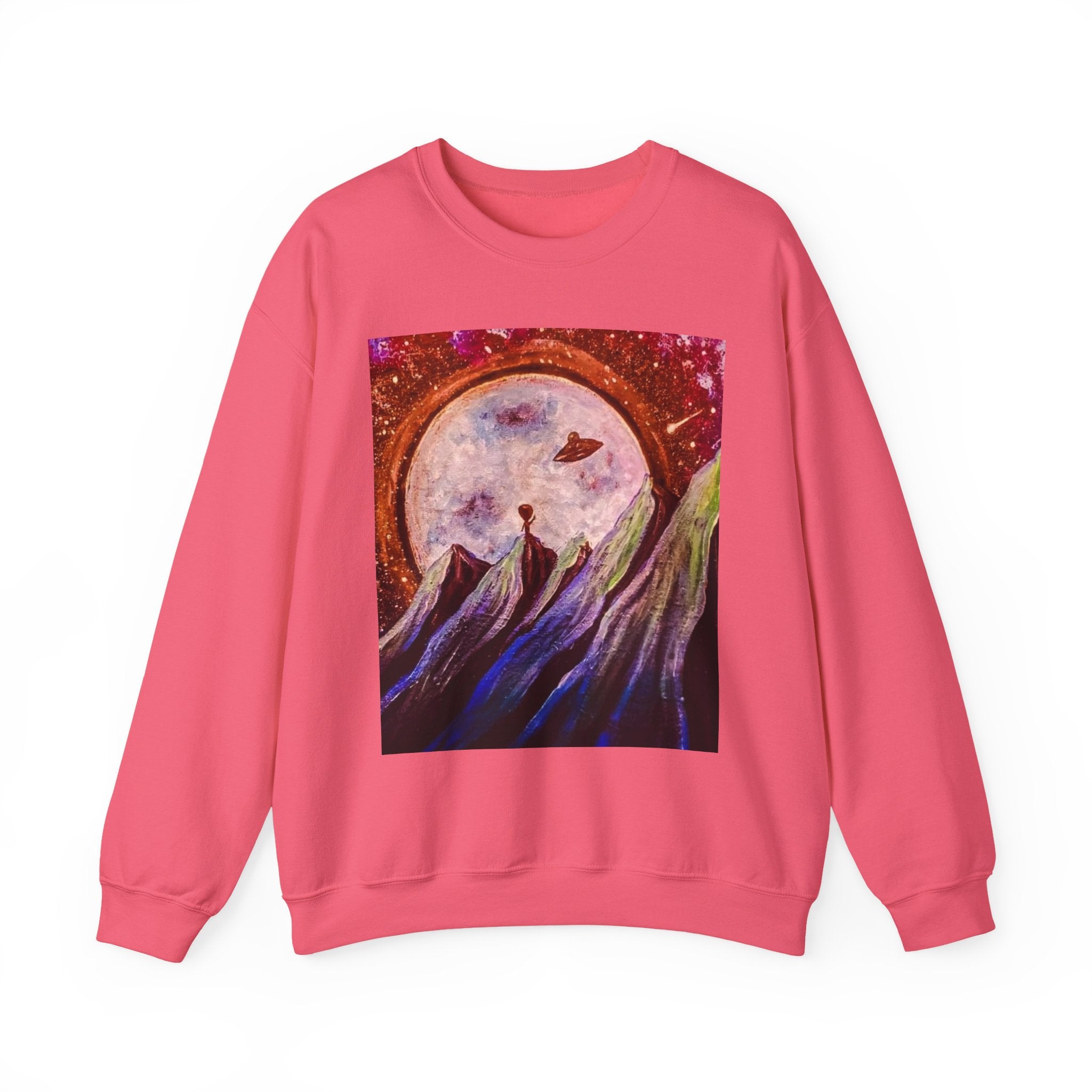 Cosmic Adventure Crewneck Sweatshirt - Unisex Heavy Blend, Galaxy Art, Starry Night Fashion, Space Lover Gift, Cozy Casual Wear